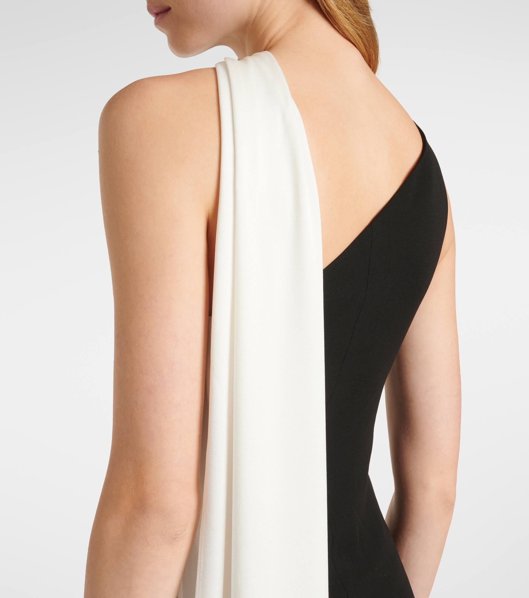 Scarf-detail one-shoulder gown - 5