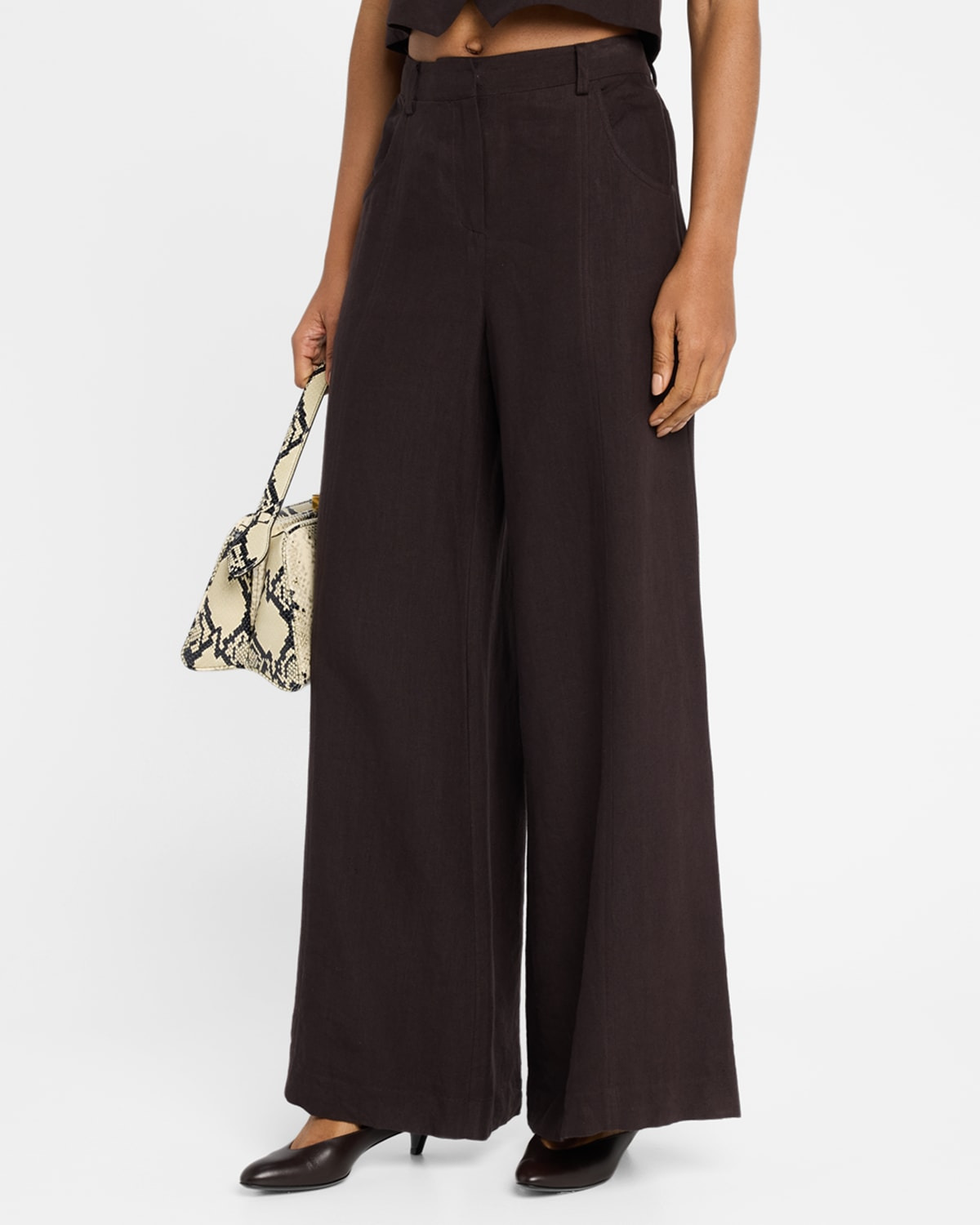 Dees Wide-Leg Linen Trousers - 4