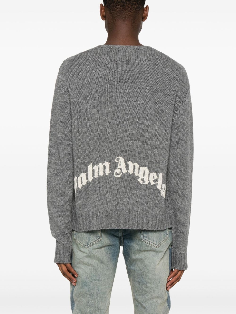curved-logo sweater - 4