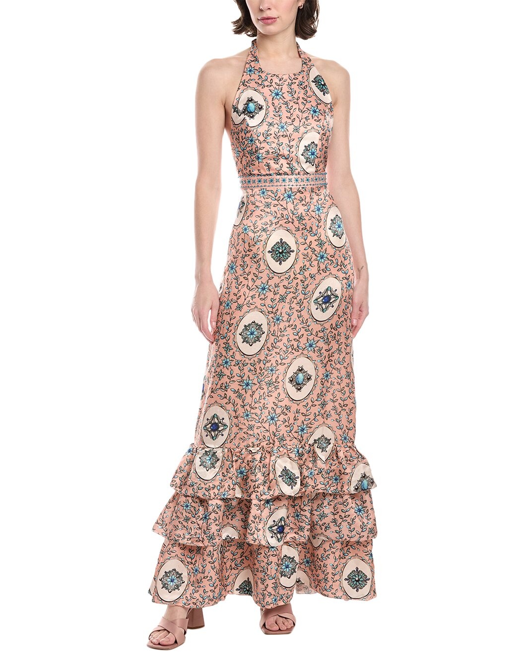 Agua by Agua Bendita Cofre Linen & Silk-Blend Maxi Dress - 1