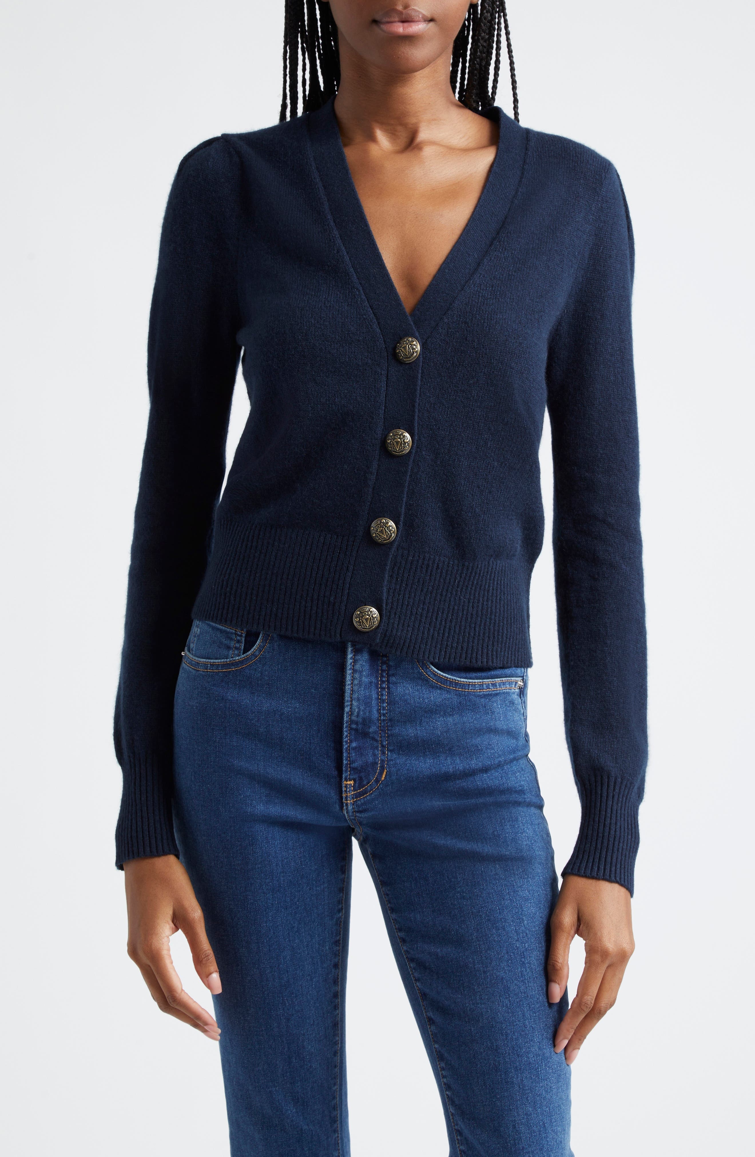 Veronica Beard Solene Cashmere Cardigan in Navy at Nordstrom - 1