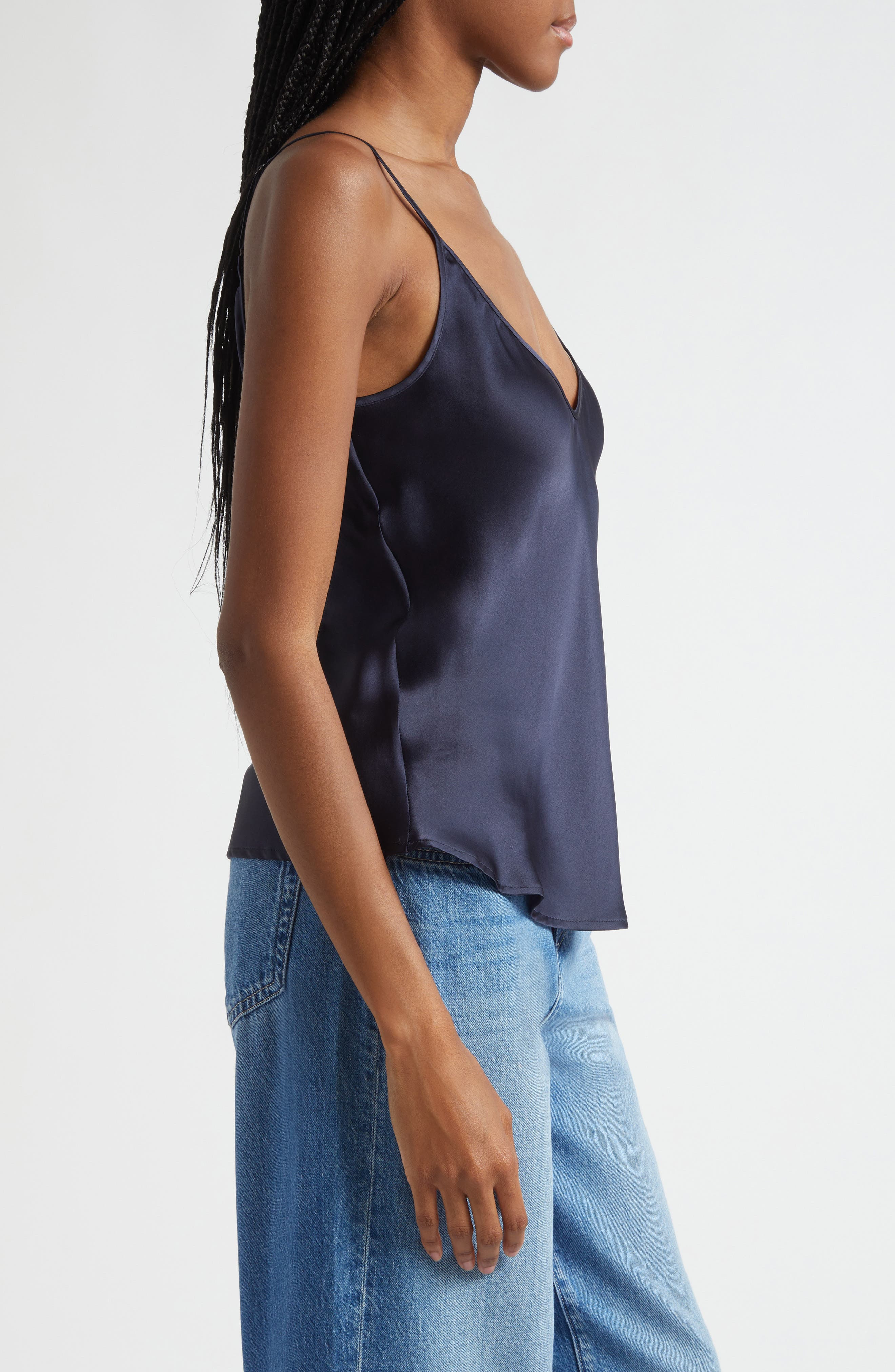 L'AGENCE Lexi Silk Camisole in Black at Nordstrom - 3