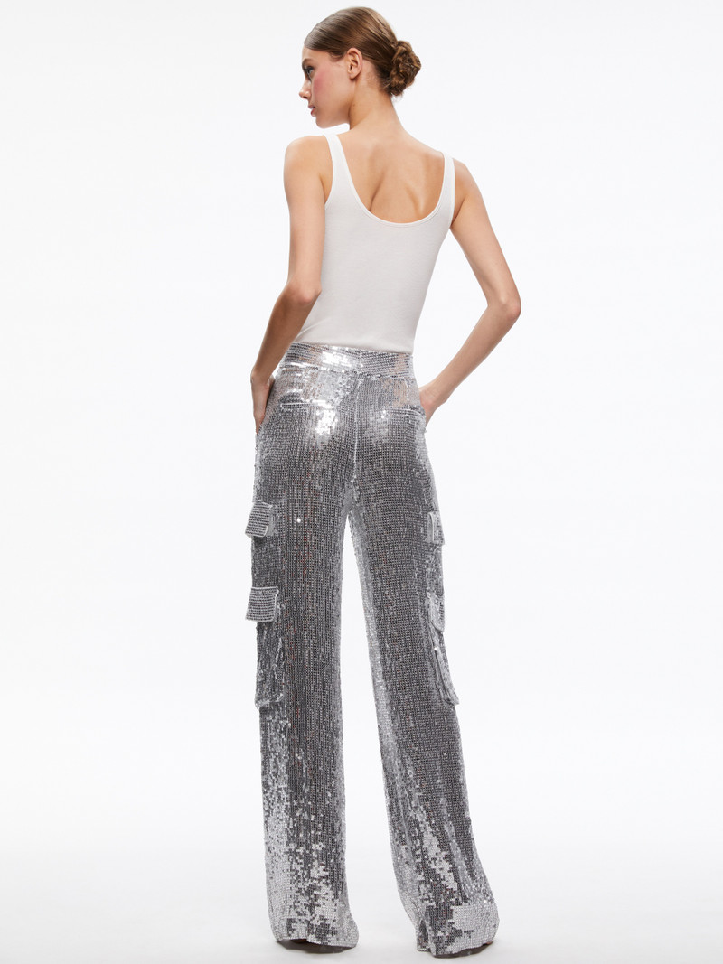 HAYES SEQUIN EMBELLISHED WIDE LEG PANT 3