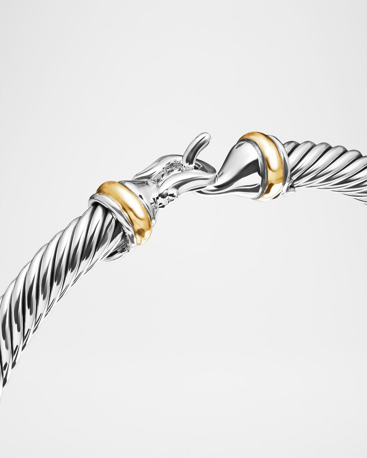 Cable Buckle Bracelet in Silver with 18K Gold - 8