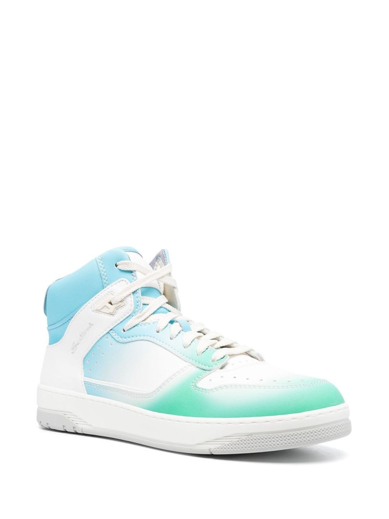 Santoni logo-print hi-top sneakers outlook