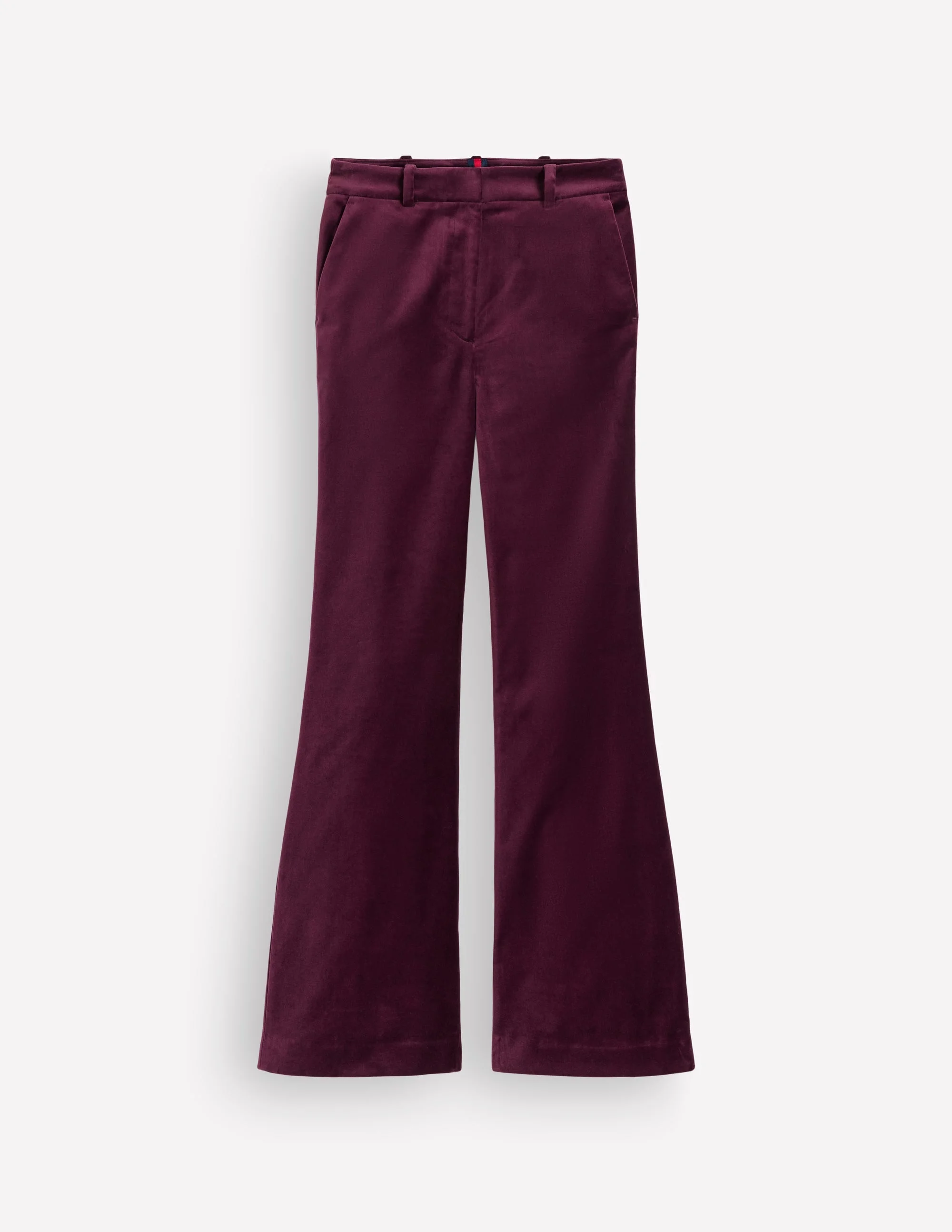 Flare Velvet Pants-Deep Cherry - 1