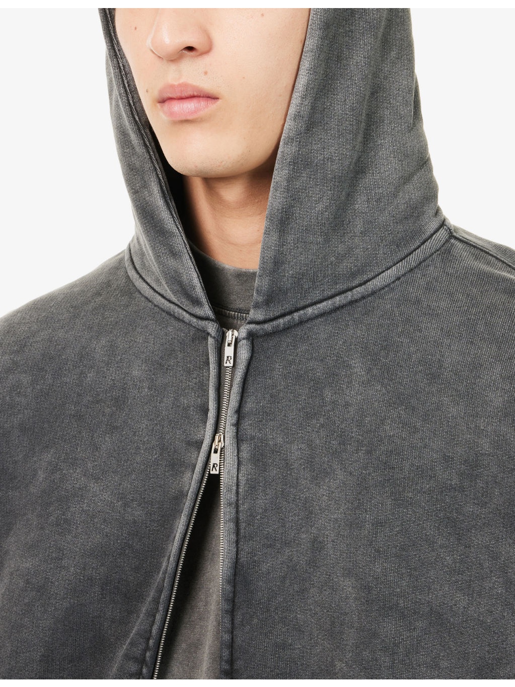 Initial Boxy  Zip-Up Logo-Embellished Cotton Hoody - 5