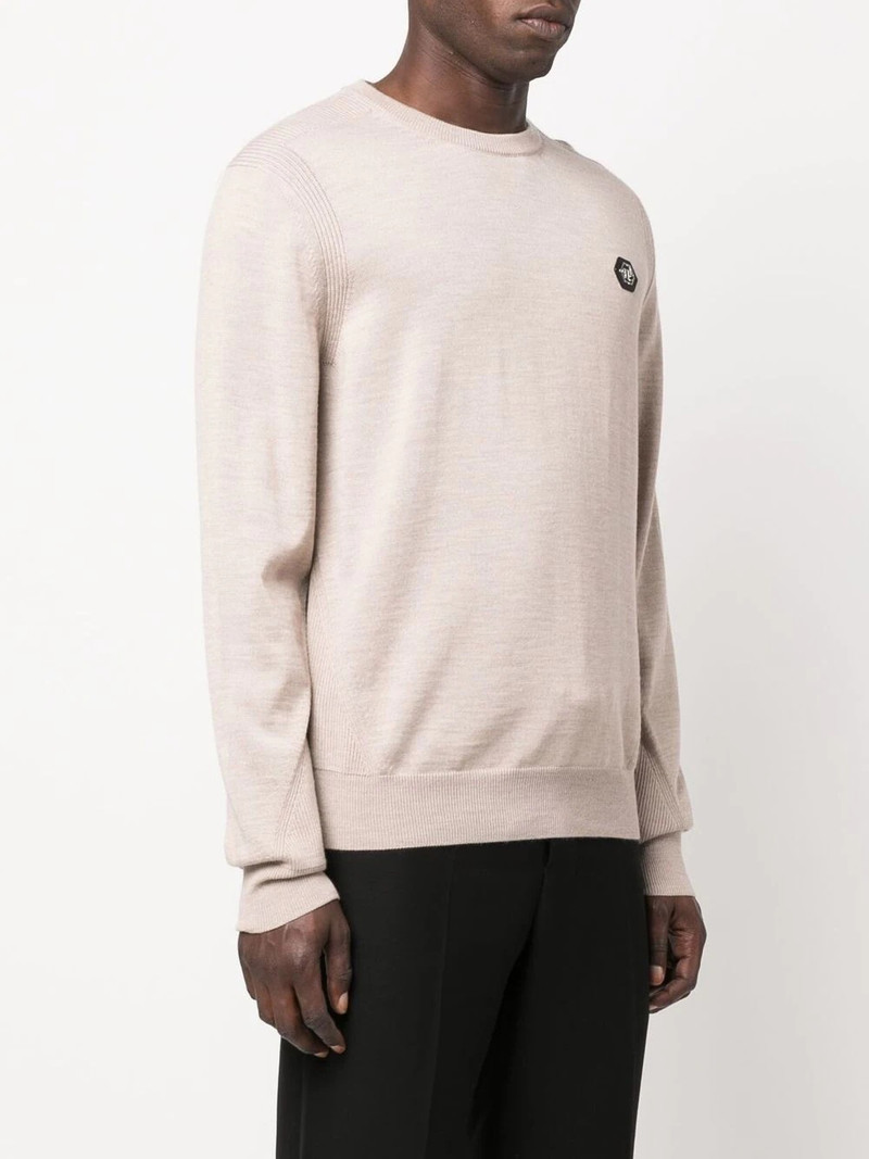 logo patch merino wool jumper 3