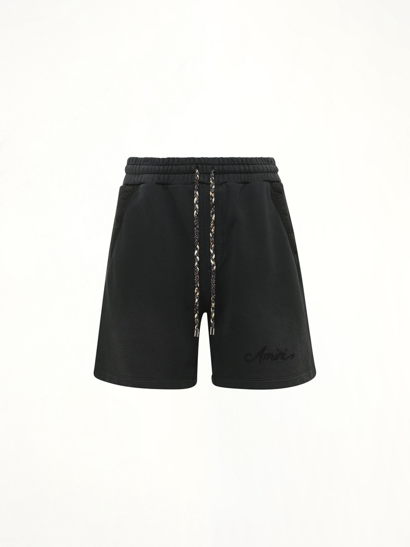 AMIRI Bleach Bandana Shorts in Black outlook