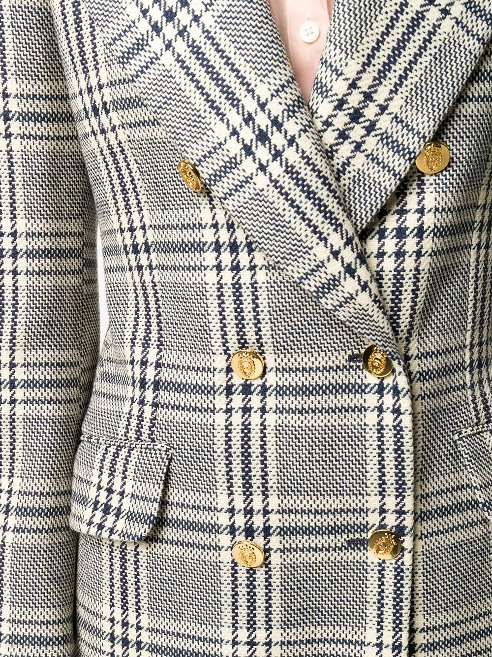 checked double-breasted blazer - 5