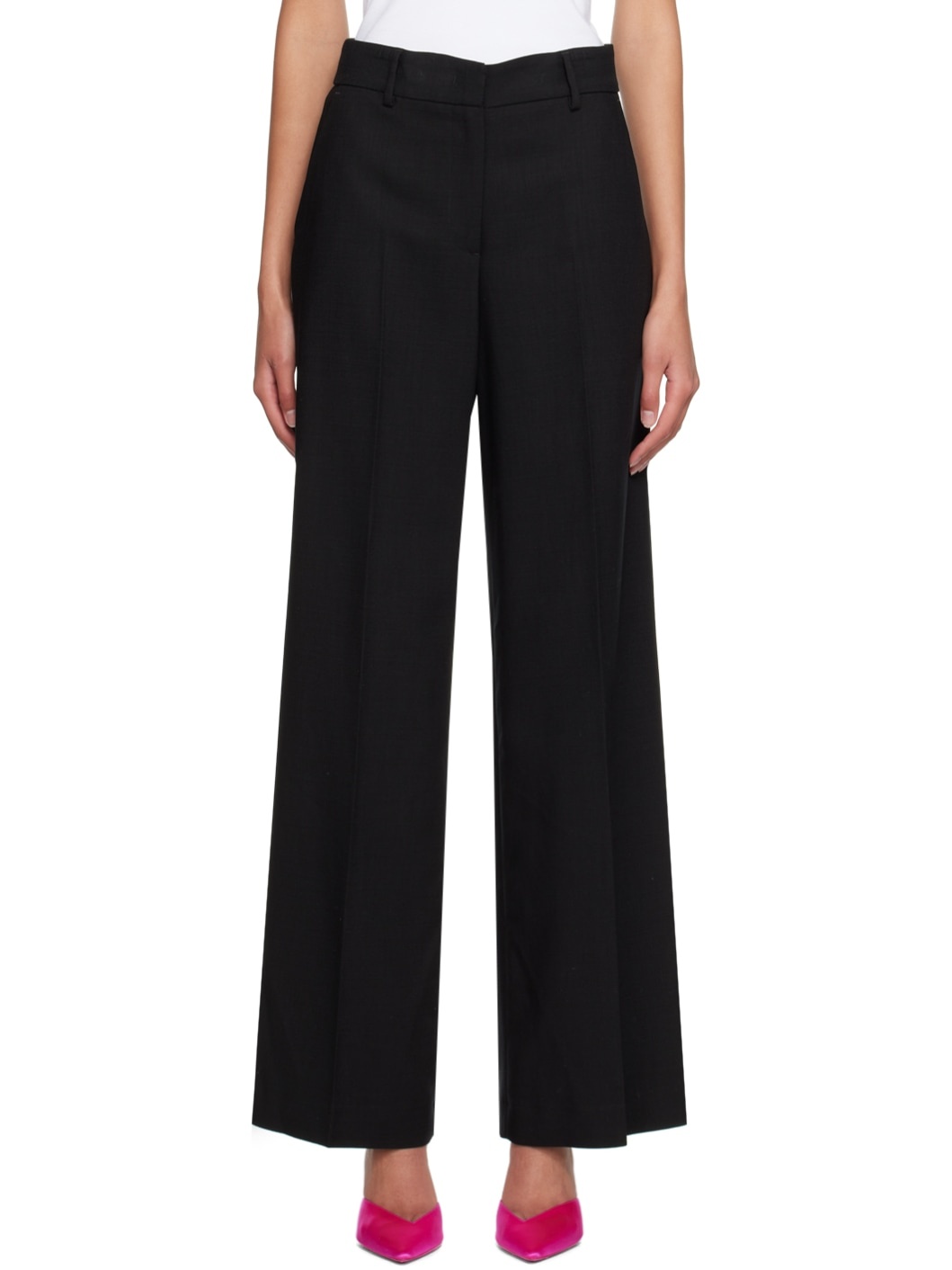 Black Straight Trousers - 1