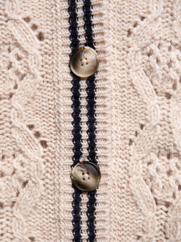 Kim Pointelle Knit Vest Oat - 4