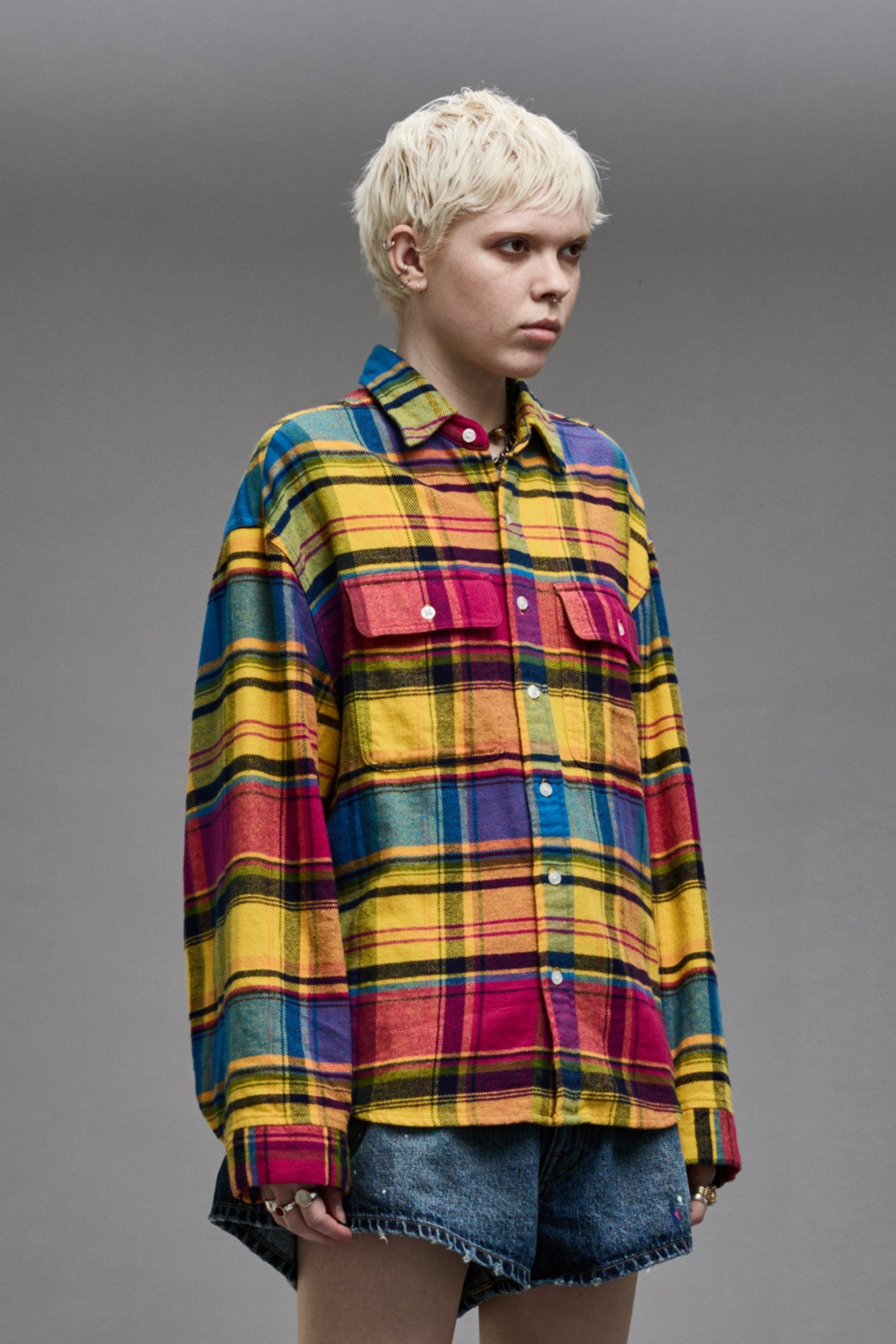 RELAXED WORKSHIRT - RAINBOW PLAID - 5