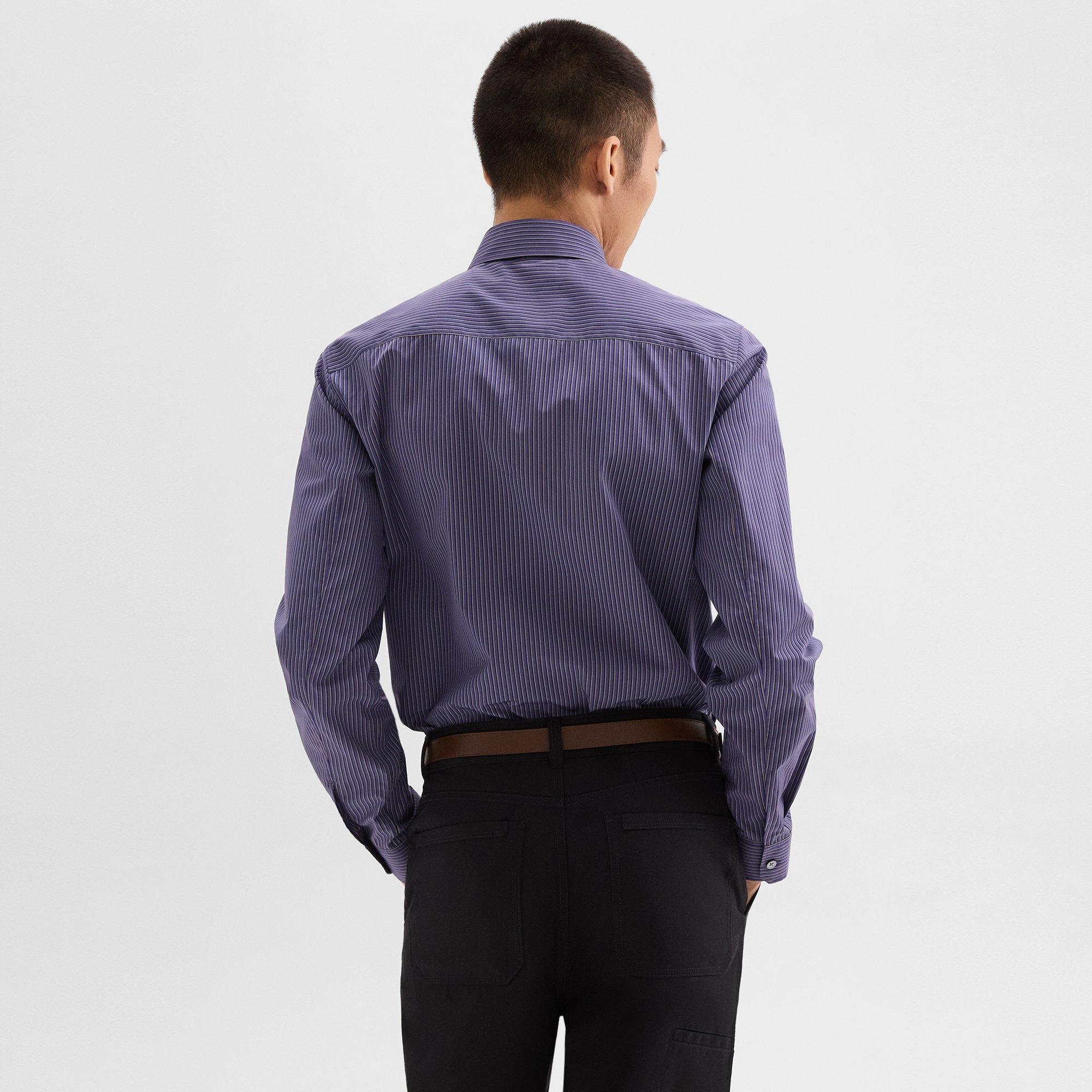 Straight Shirt in Striped Cotton-Blend - 4