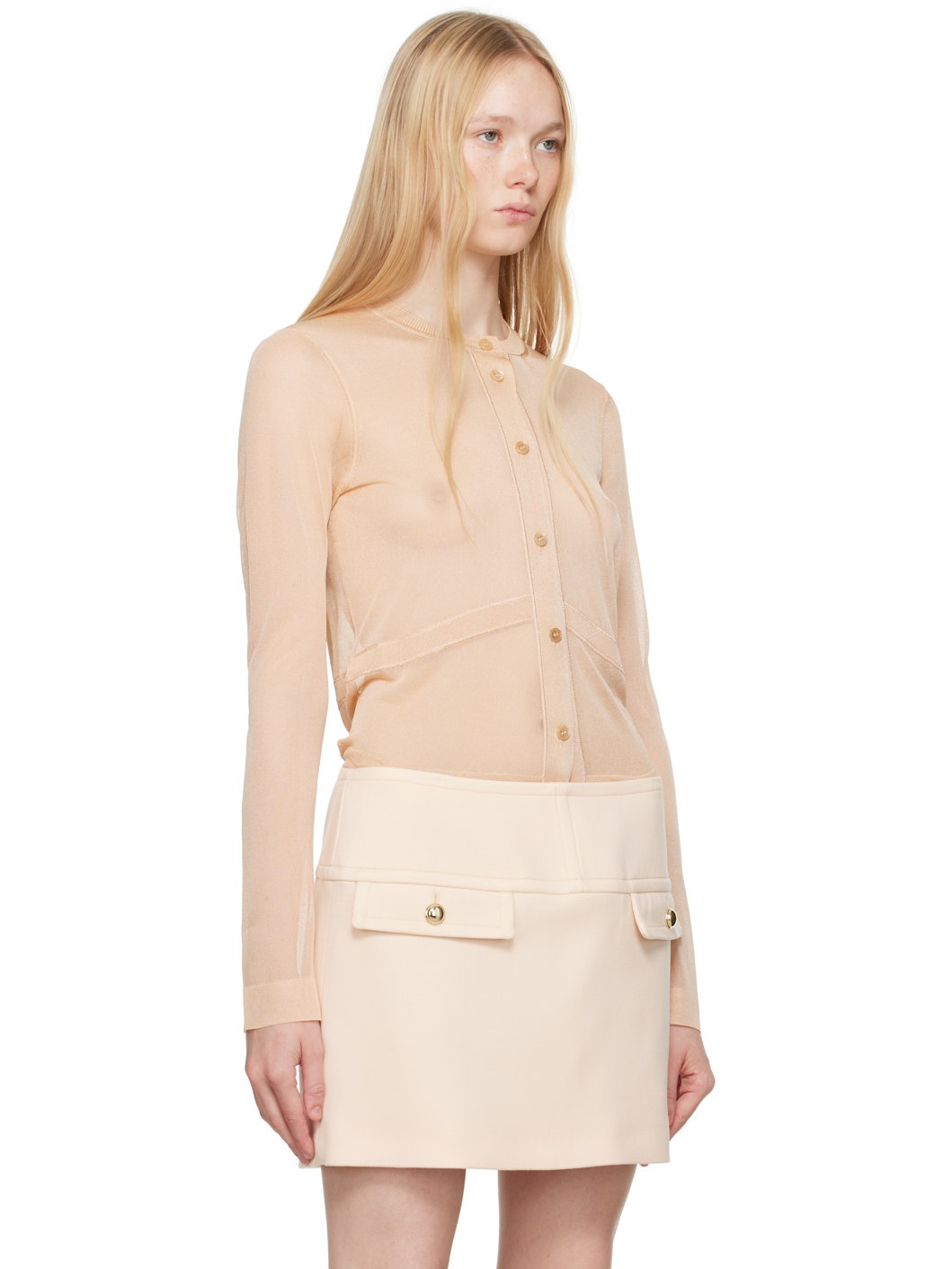 Pink Long Sleeve Cardigan - 2