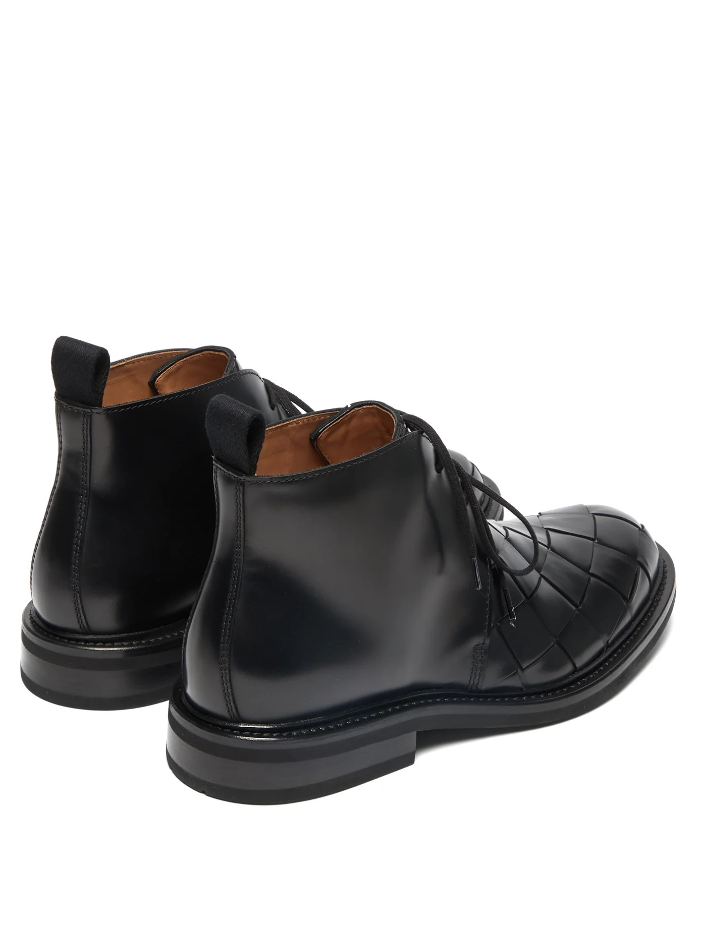 Intrecciato leather desert boots - 4