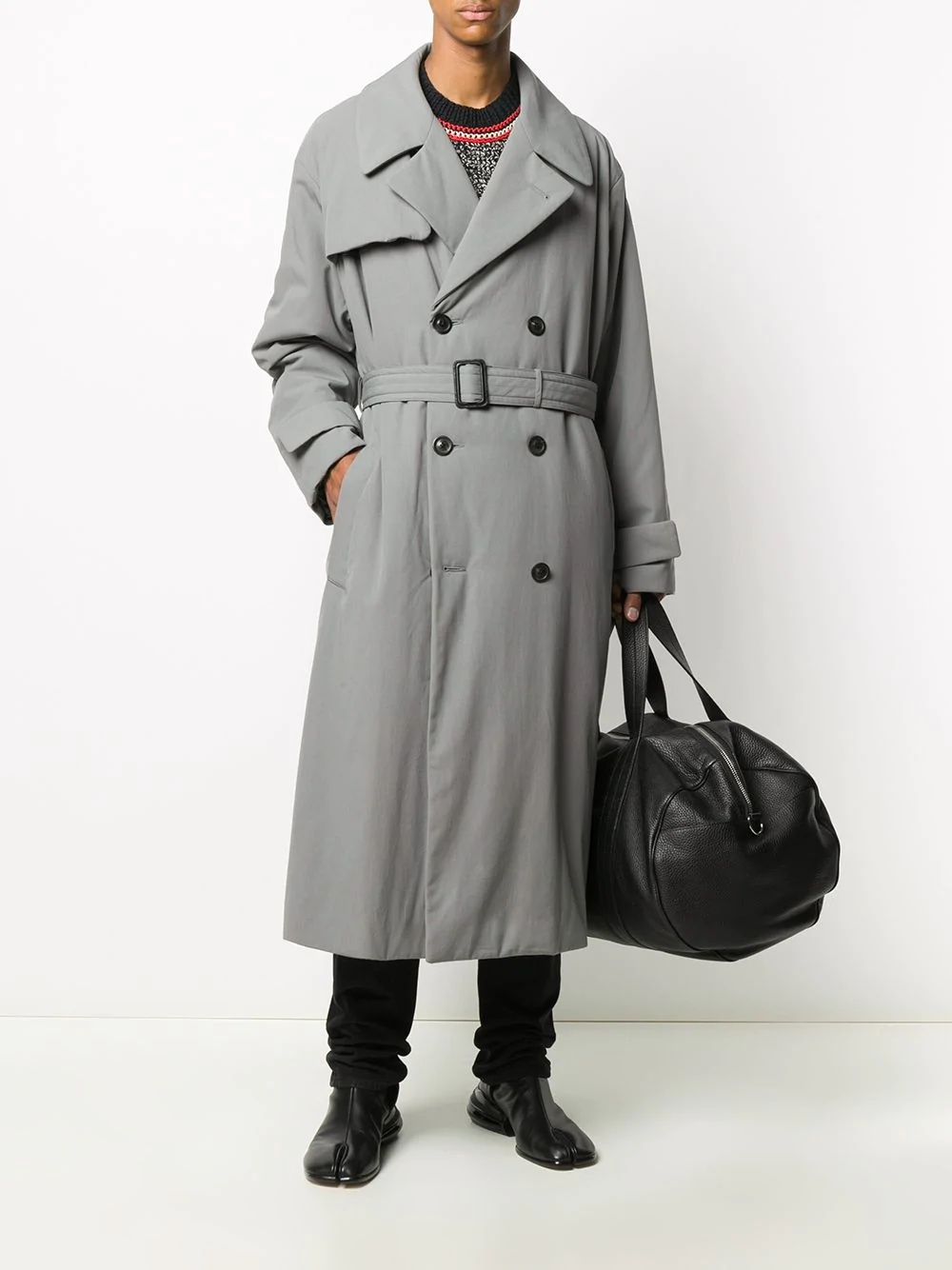 padded trench coat - 2