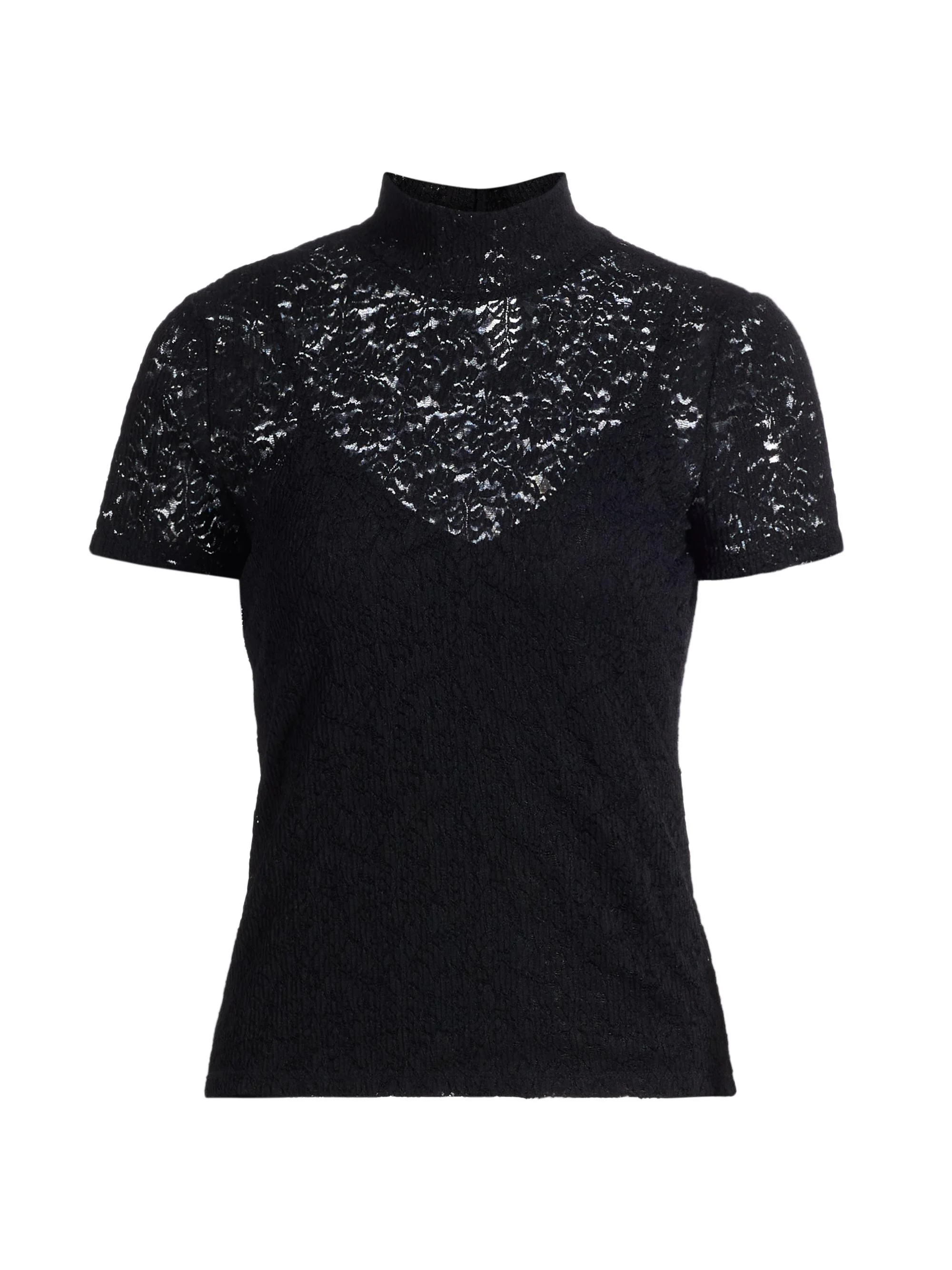 Women's June Knit Lace Shirt - Black - 1