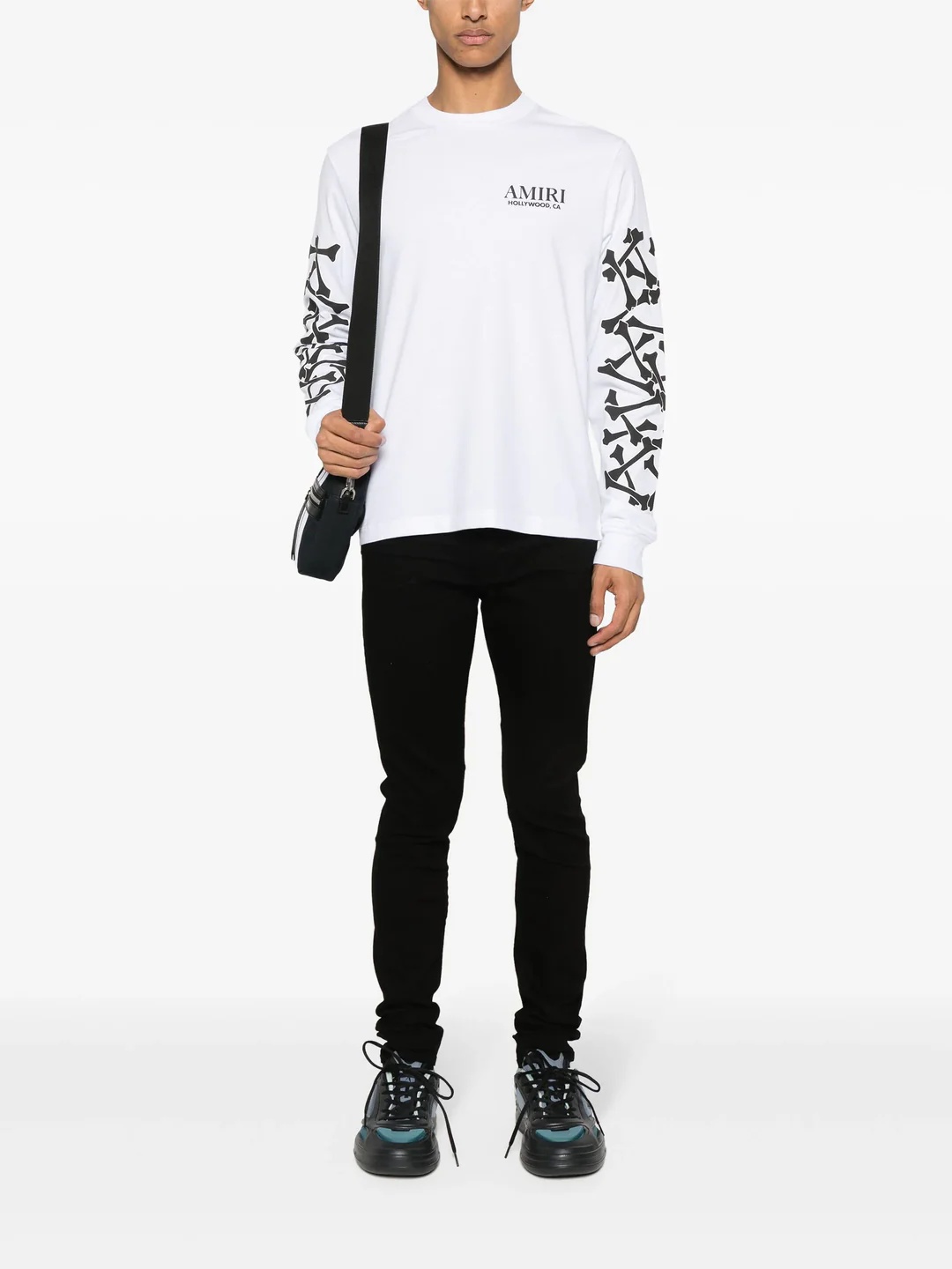 AMIRI Bones Stacked Long Sleeve Tee | club21 | REVERSIBLE