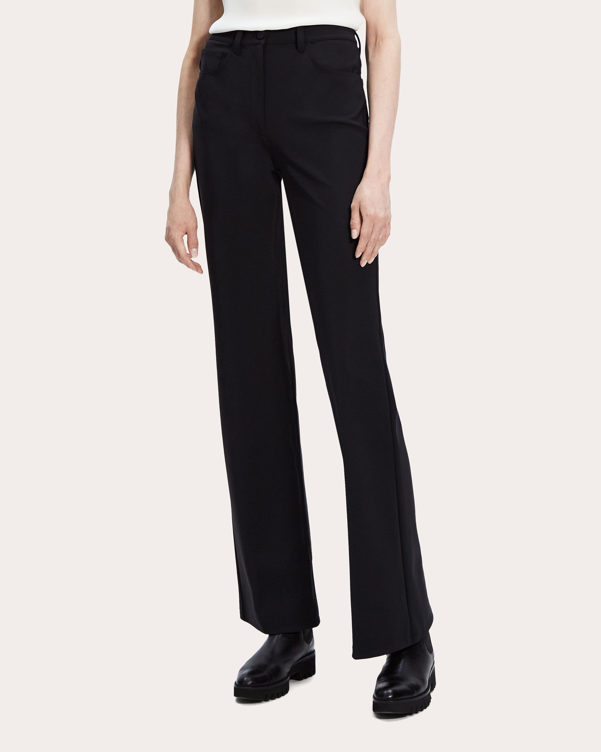 Demitria High-Waist Ponte Flare Pants - 2
