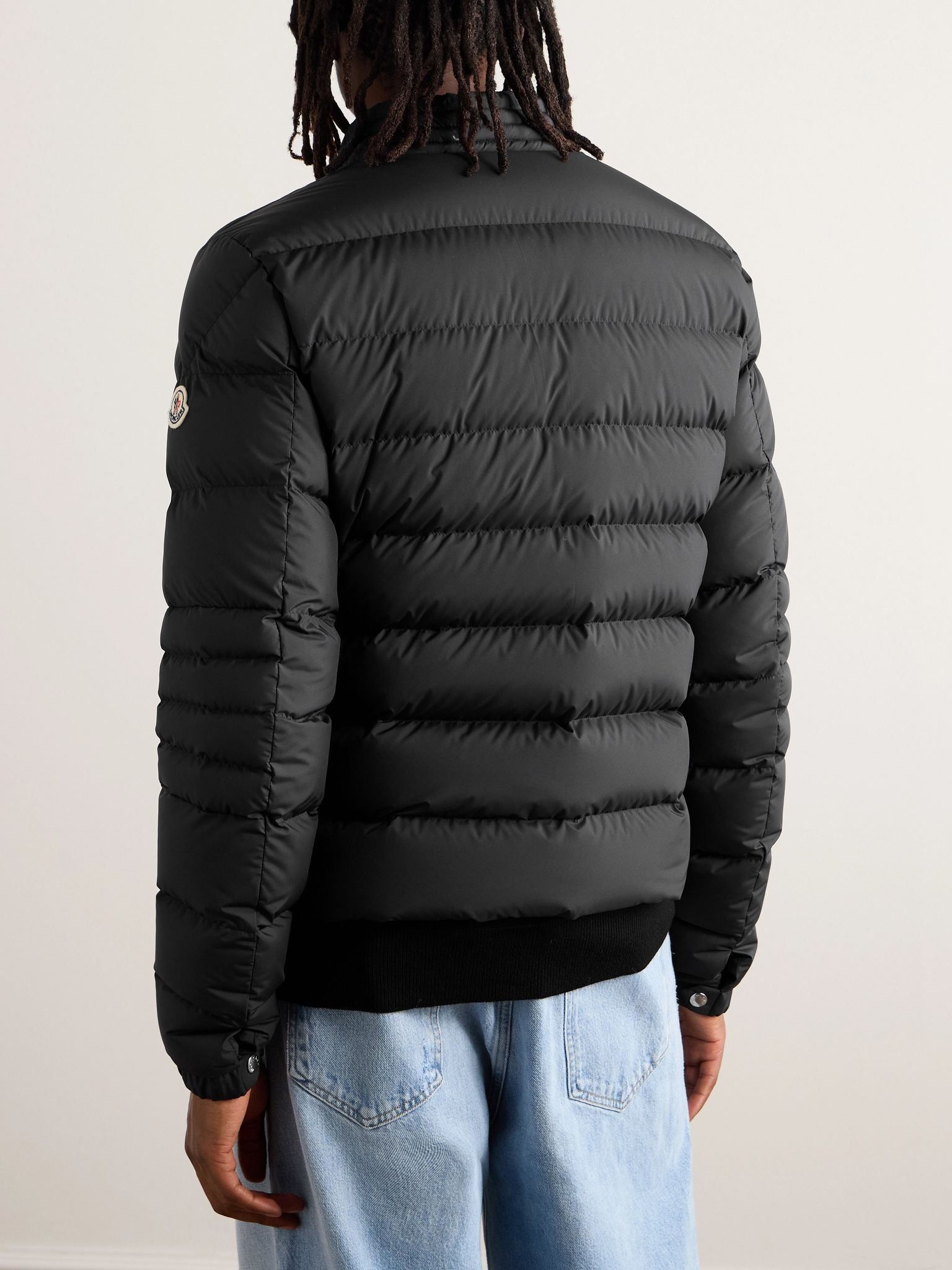Grosgrain-Trimmed Logo-Appliquéd Quilted Shell Down Jacket Black - 3