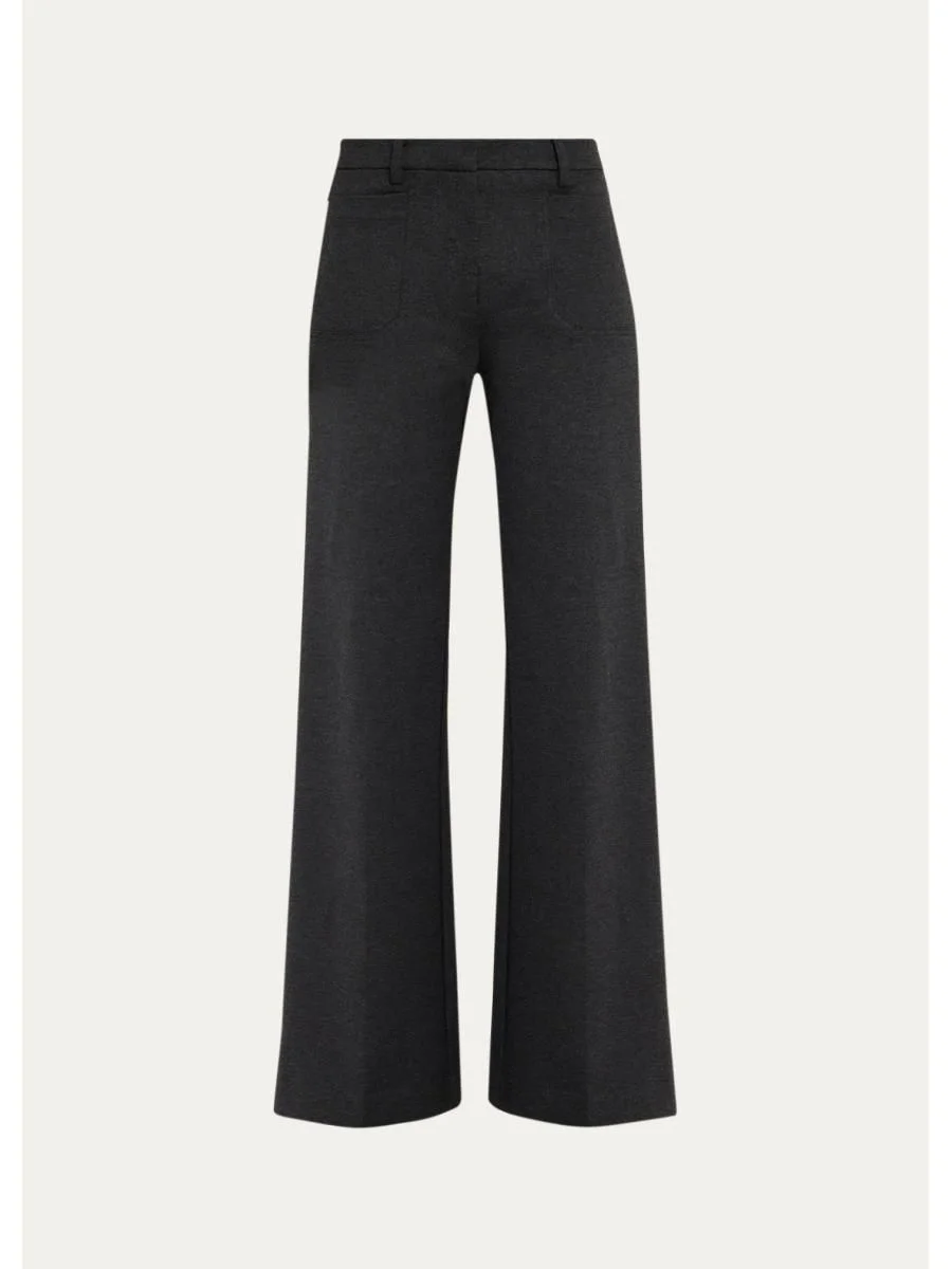 Reese Straight Double-Knit Ponte Pants - 1