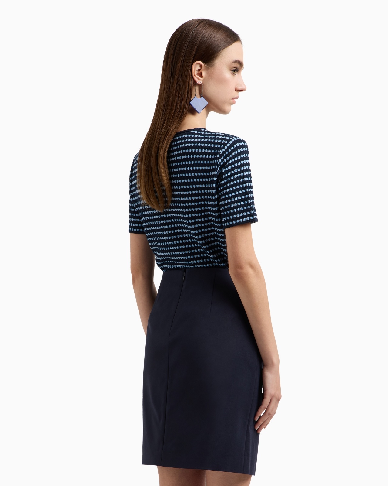 COMPACT STRETCH COTTON PANELLED SKIRT - 3