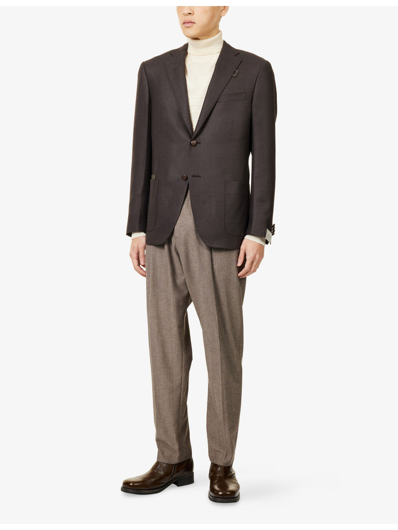 CORNELIANI Notched-Lapel Long-Sleeve Wool Blend Jacket outlook