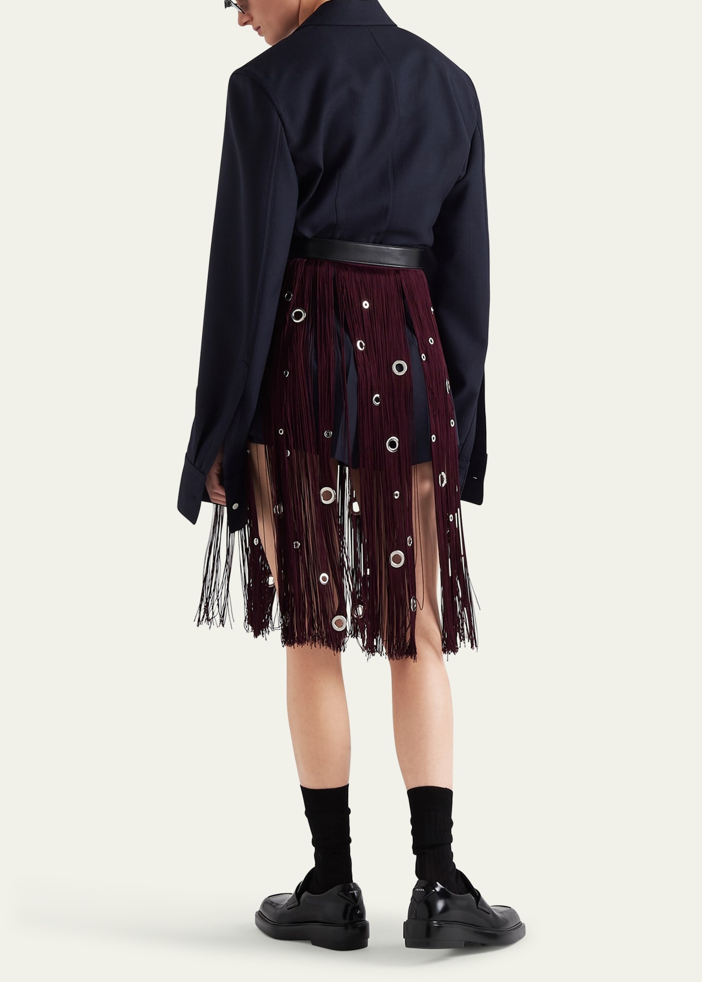 Single-Breasted Pinstripe Wool Jacket - 3