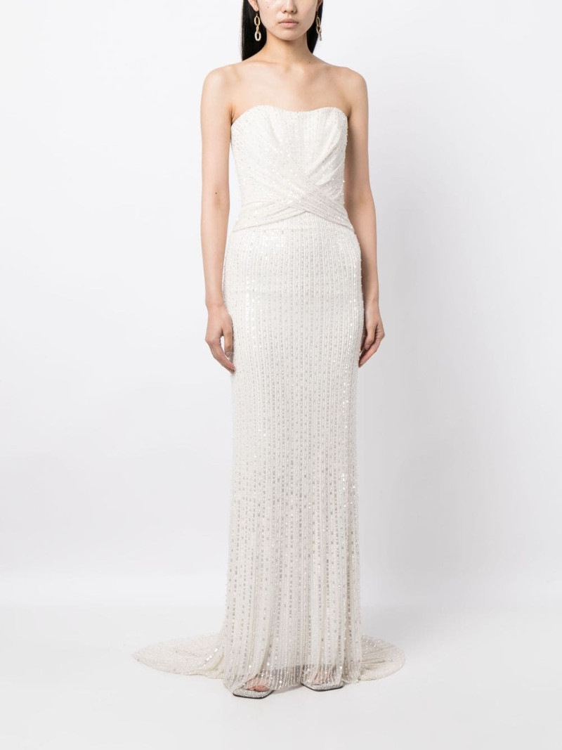 JENNY PACKHAM Mia sequin gathered bridal gown outlook