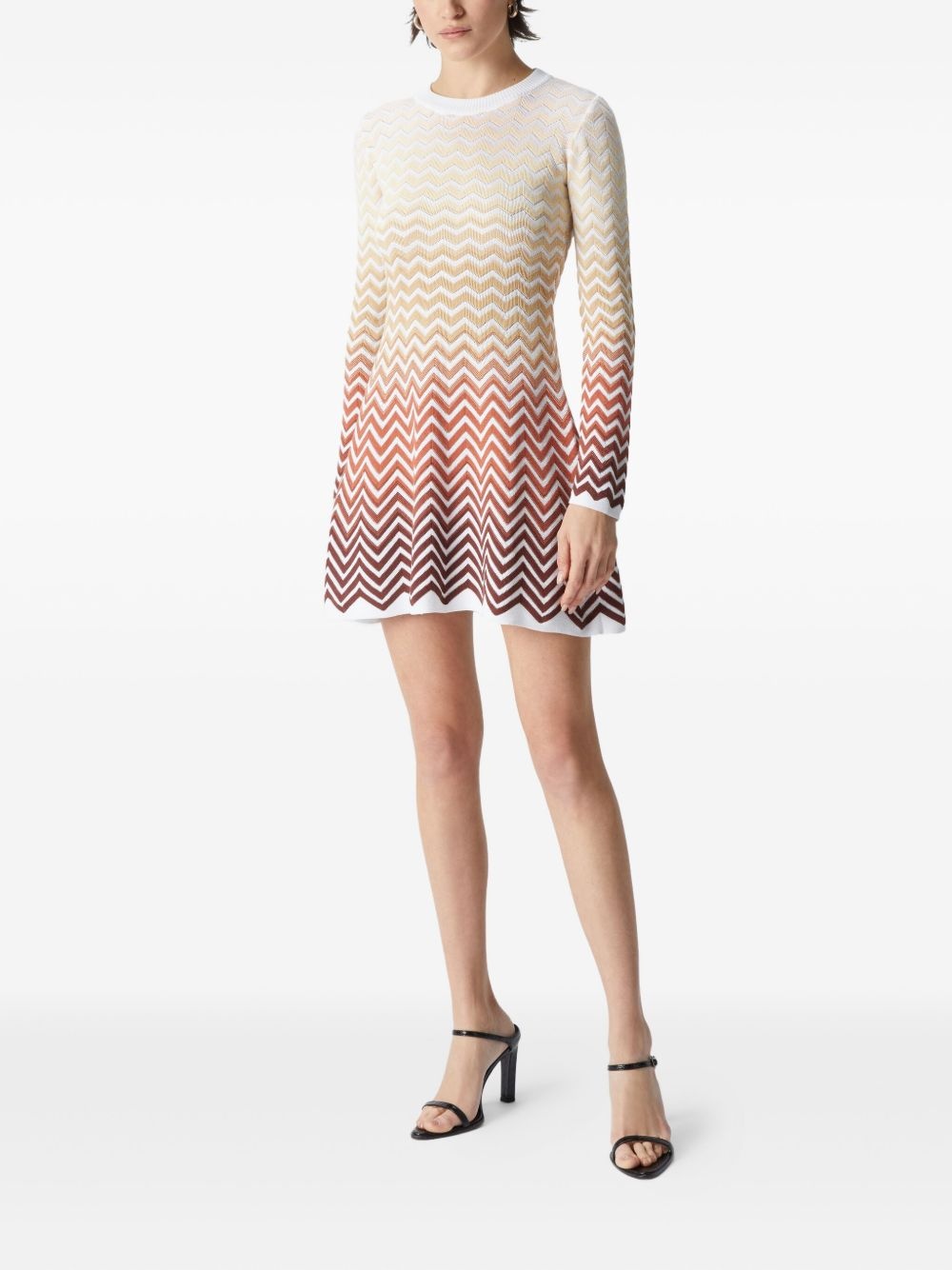 zigzag-pattern mini dress - 2