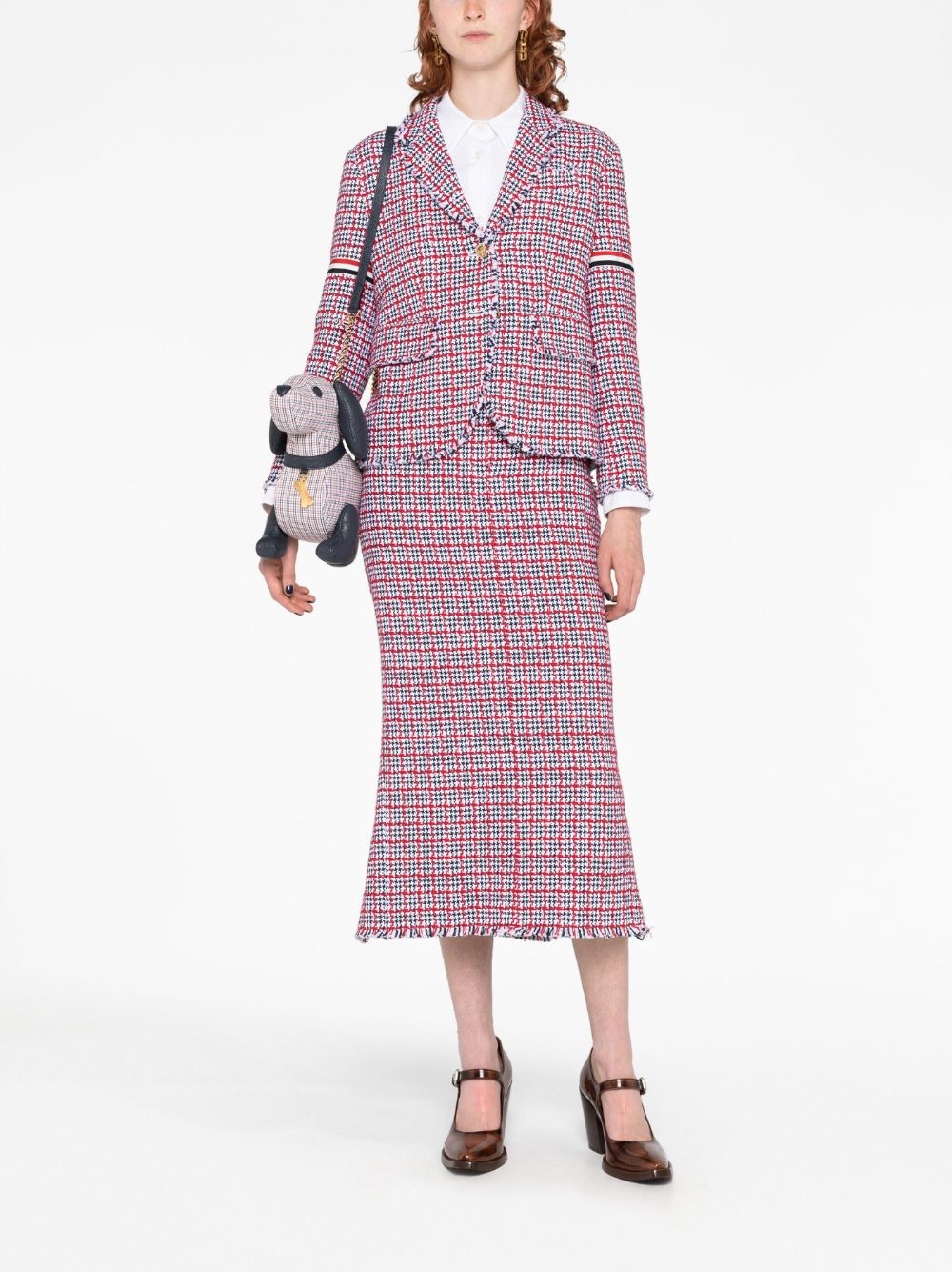check-pattern tweed jacket - 2