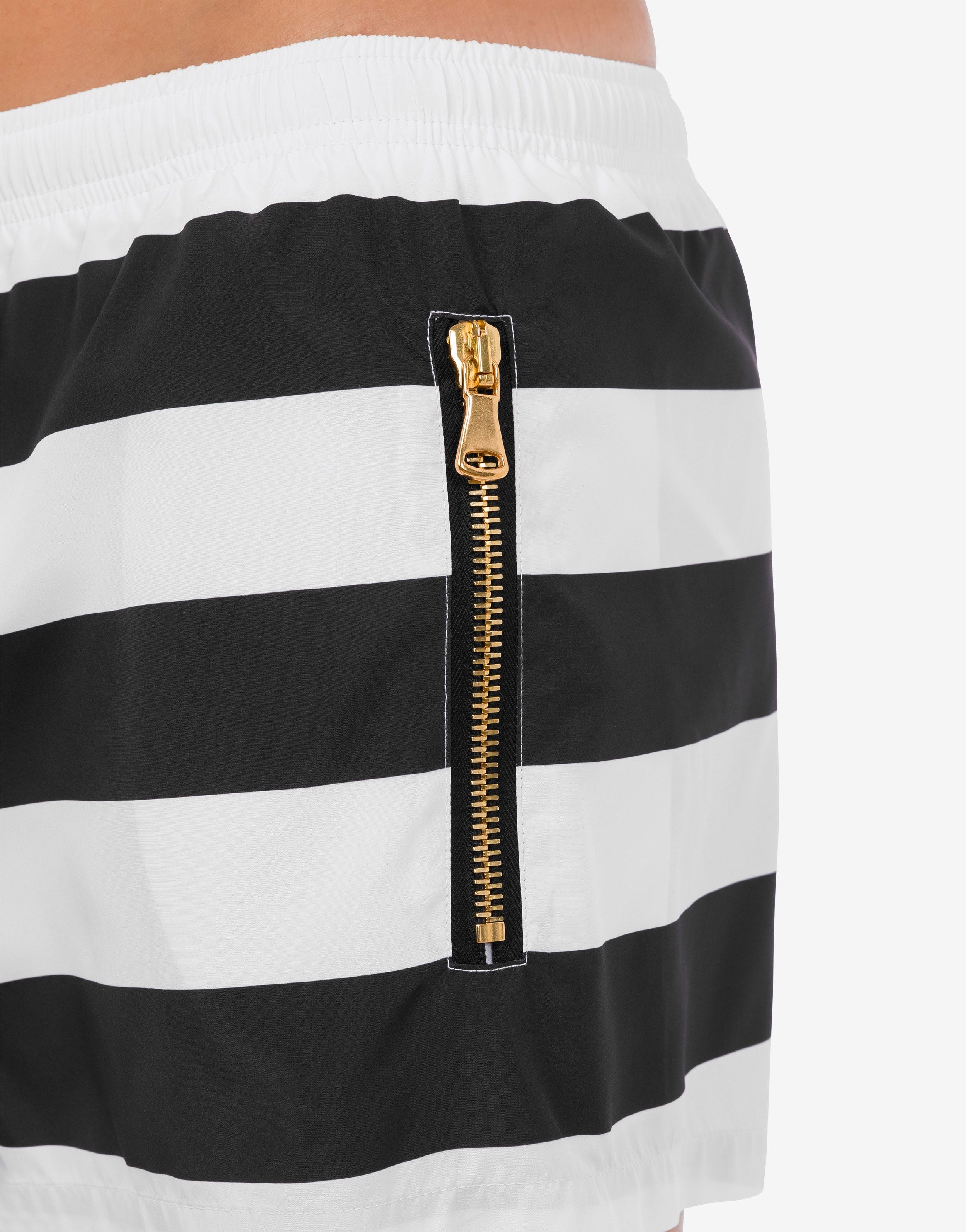 BLACK & WHITE STRIPES SWIM TRUNKS - 4