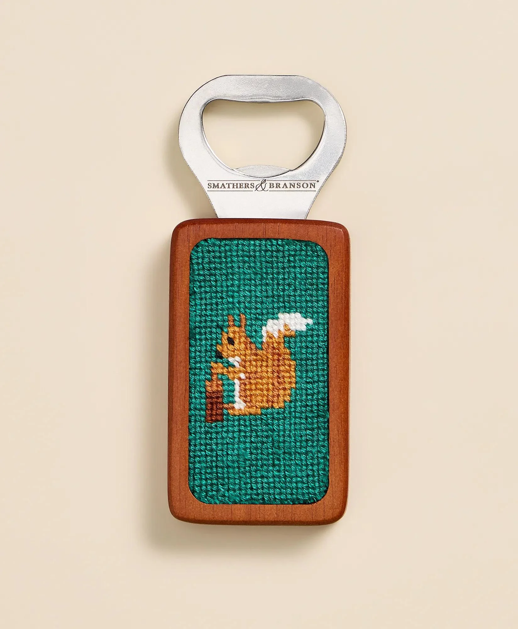 Smathers & Branson Needlepoint Squirrels Bottle Opener - 1