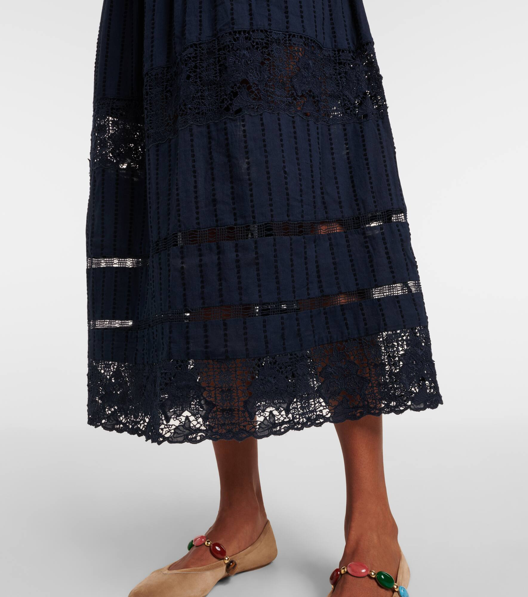 Amelie lace and cotton midi dress - 6