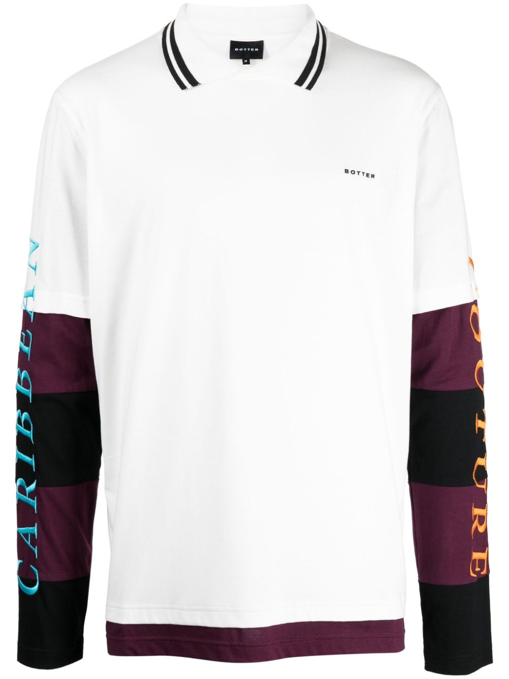 layered-effect logo-embroidered T-shirt - 1