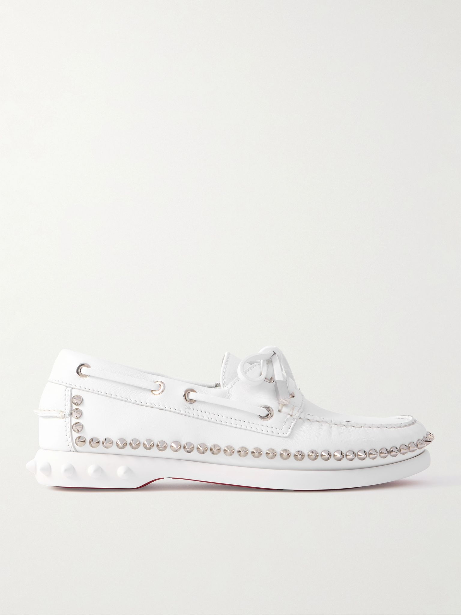 Gerockel studded leather boat shoes White - 1