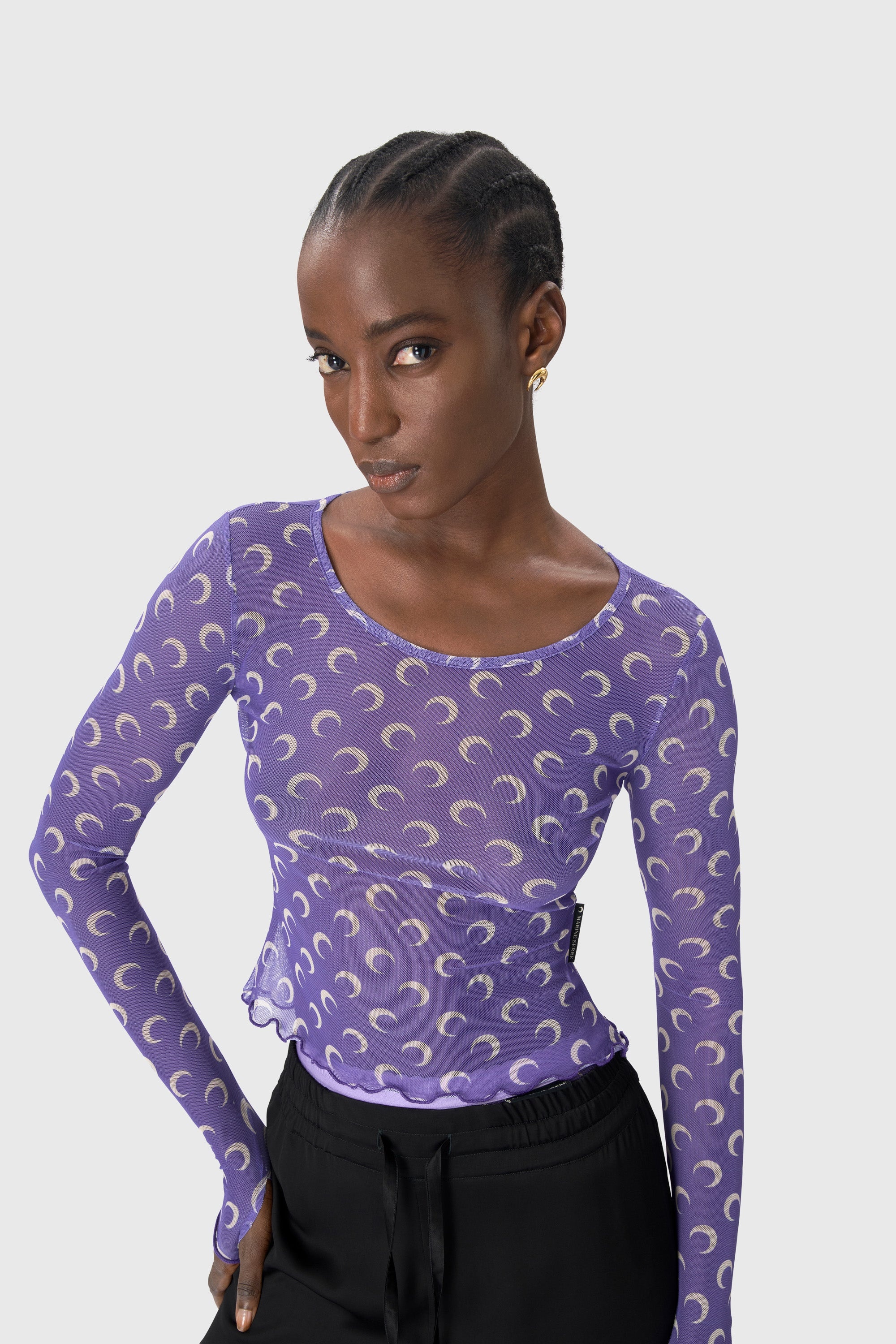 Recycled Moon Mesh Second Skin Cropped Top - 2