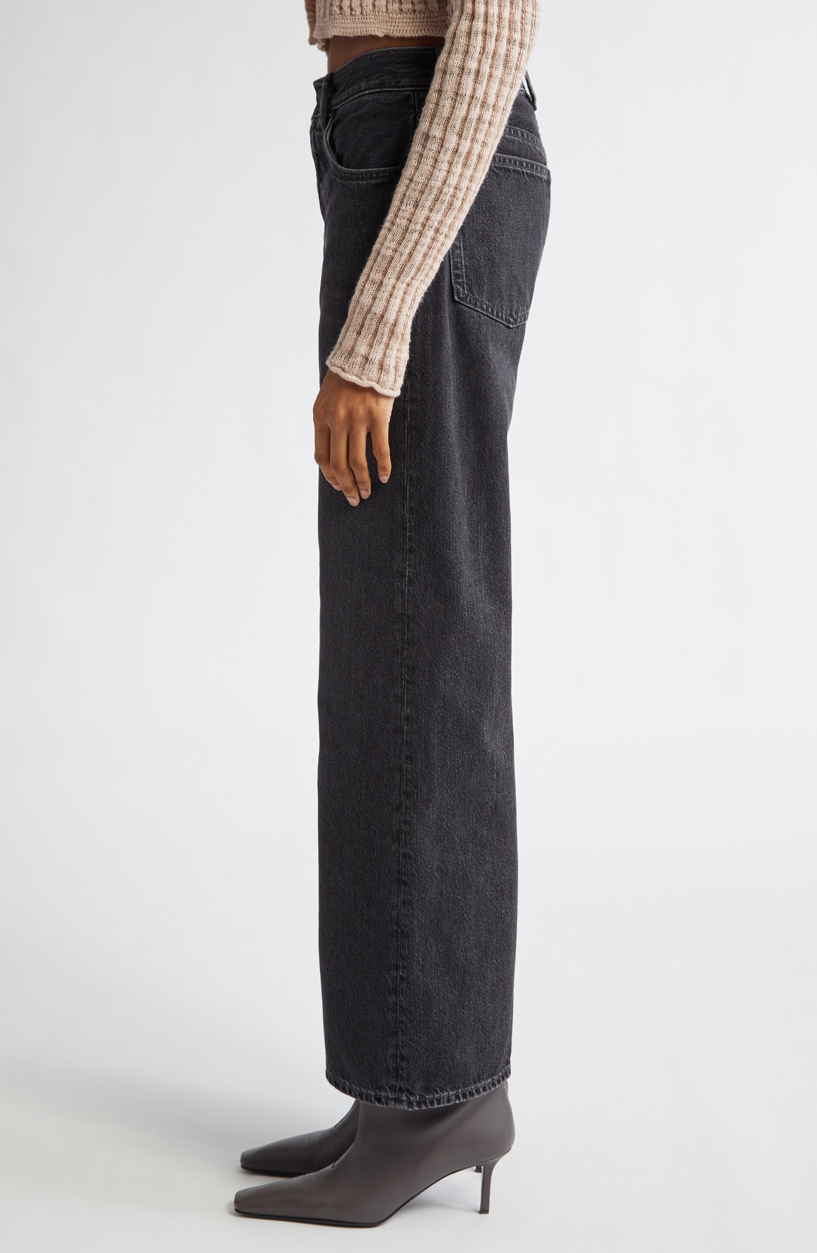 Acne Studios 2021F Loose Fit Jeans in Black at Nordstrom - 4