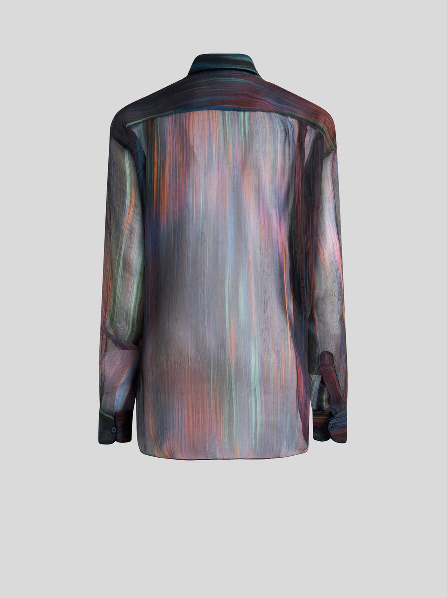 PRINTED SILK SHIRT WITH RUCHING - 5
