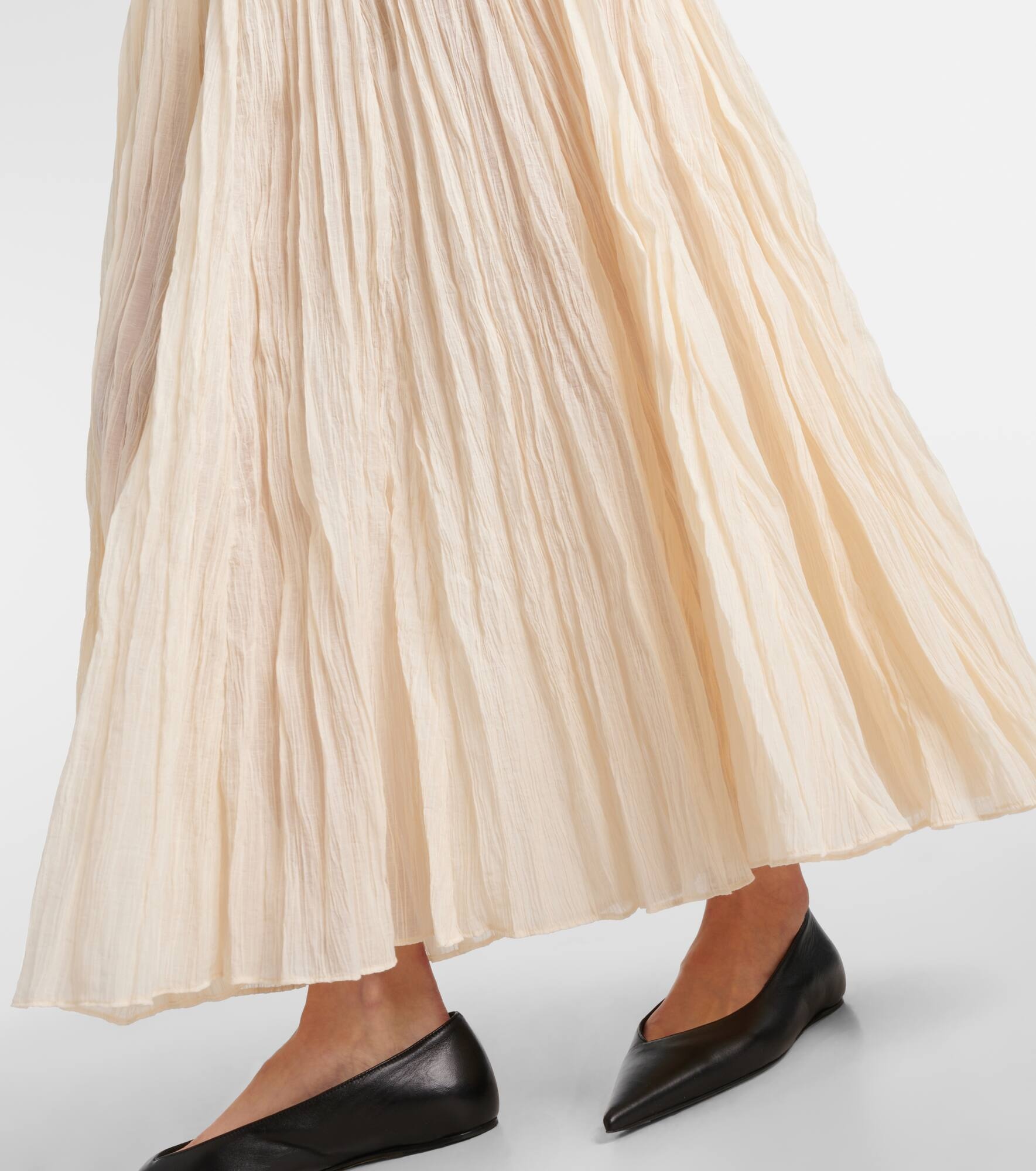 Plissé cotton-blend maxi skirt - 5