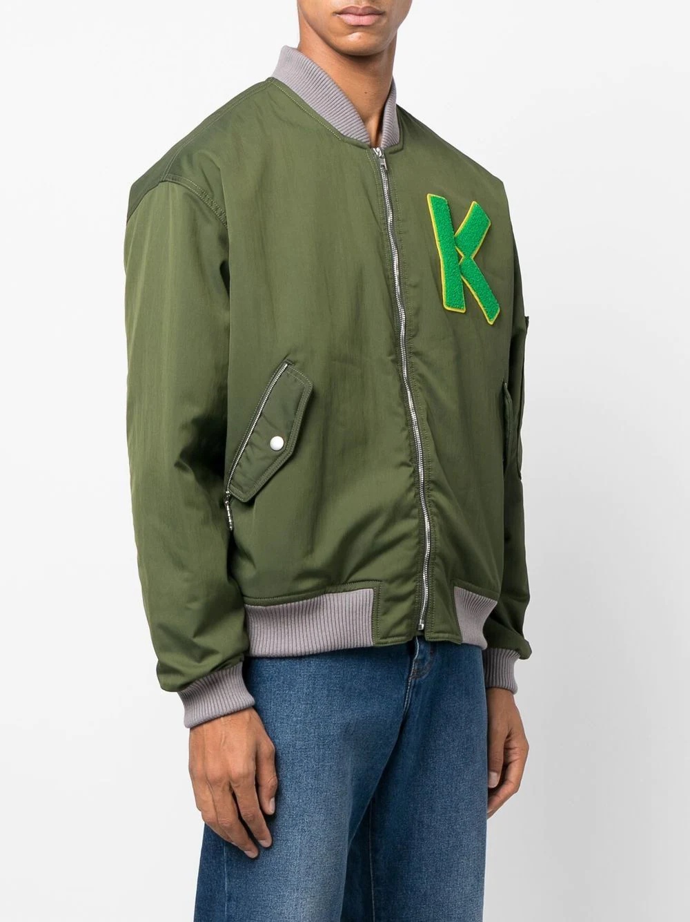 Varsity logo-patch bomber jacket - 4