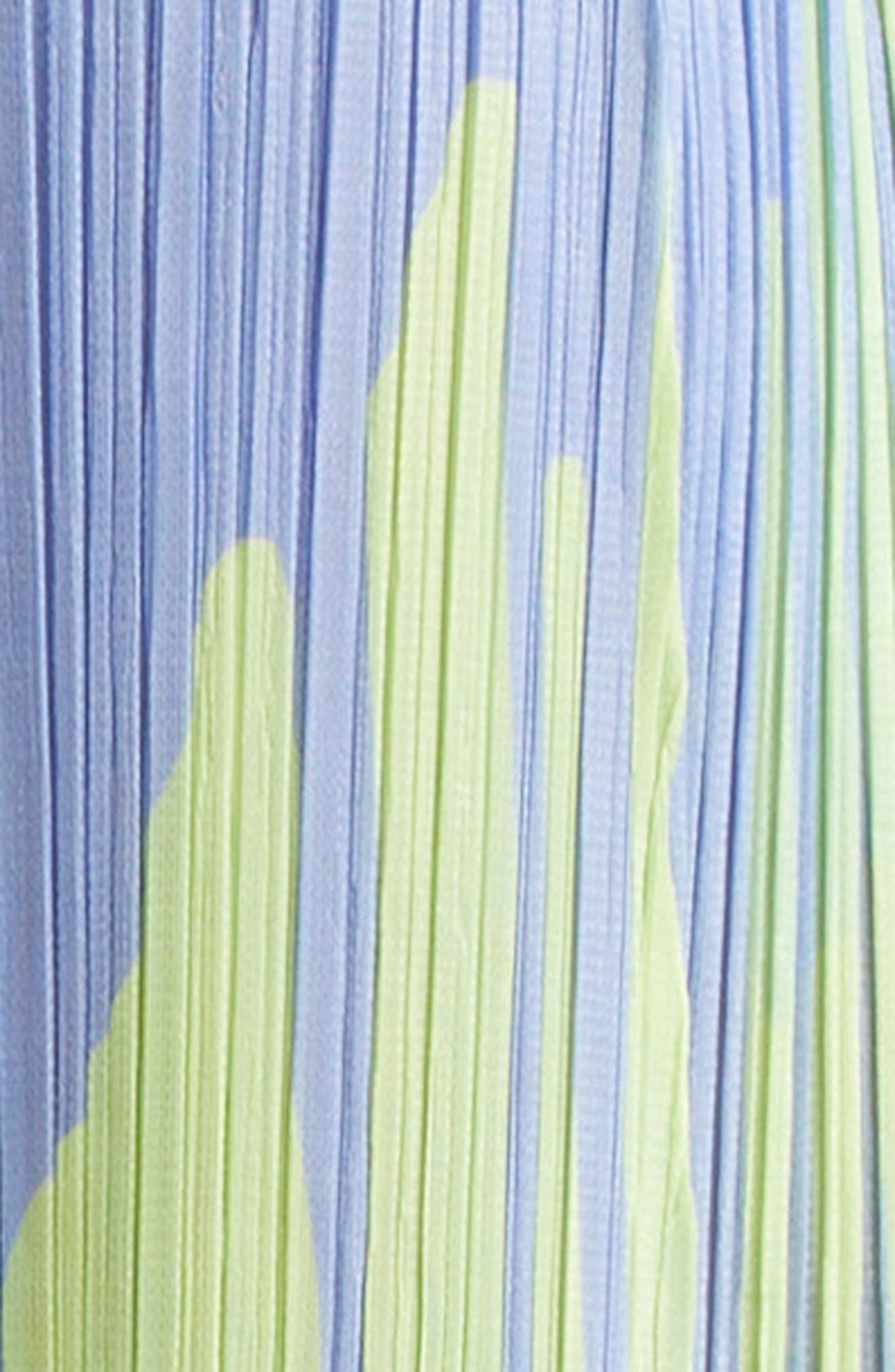 Pleats Please Issey Miyake Refraction Print Pleated Crop Wide Leg Pants in Light Blue at Nordstrom - 6