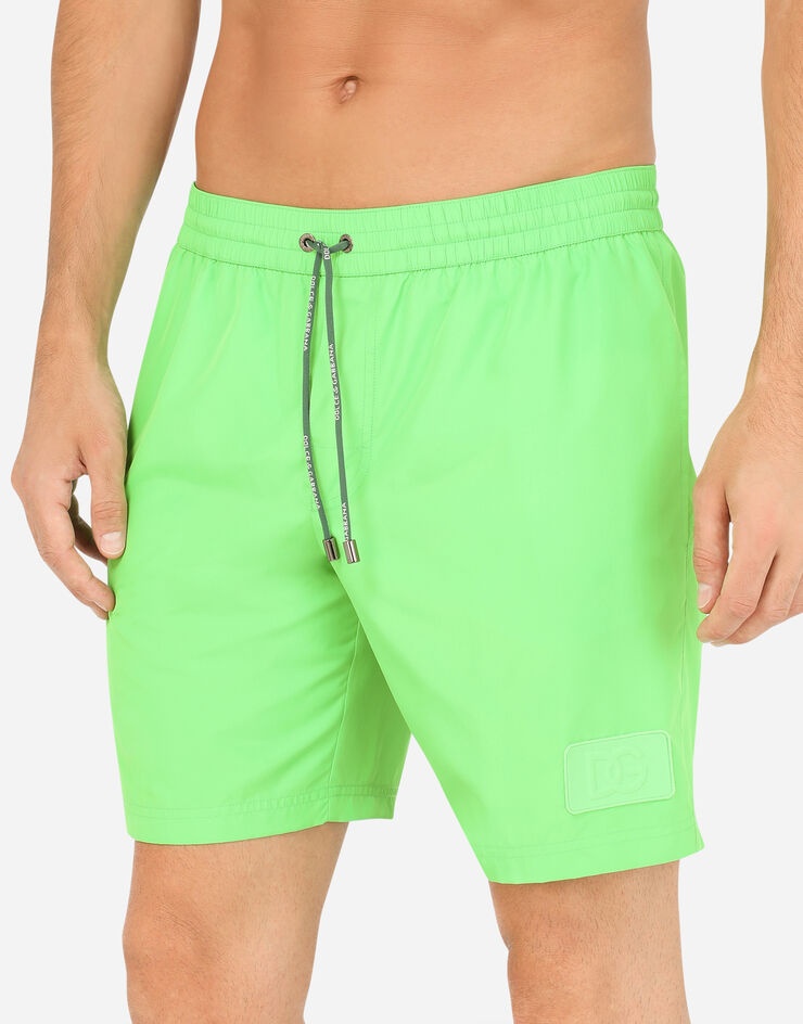 Mid-length swim trunks with 3D DG logo - 4