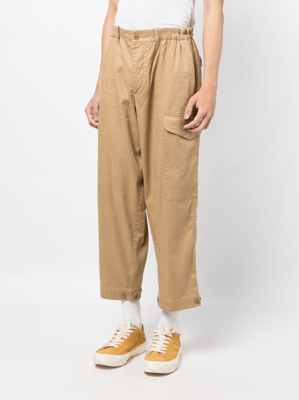 elasticated-waist cropped trousers - 3