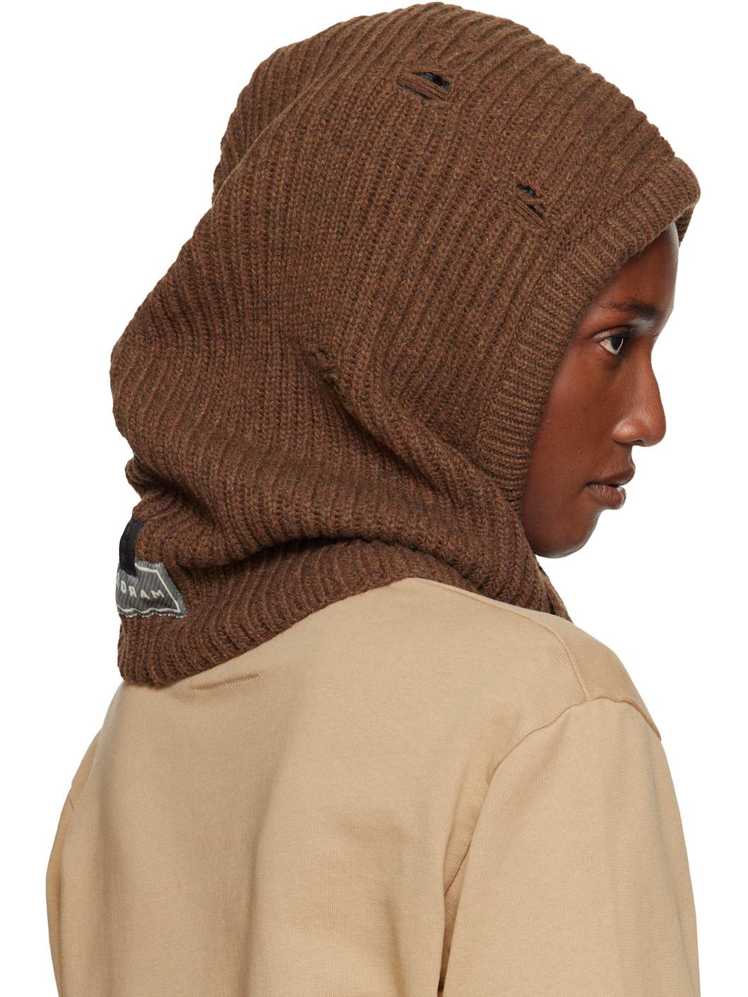 Brown Wool Hood - 3