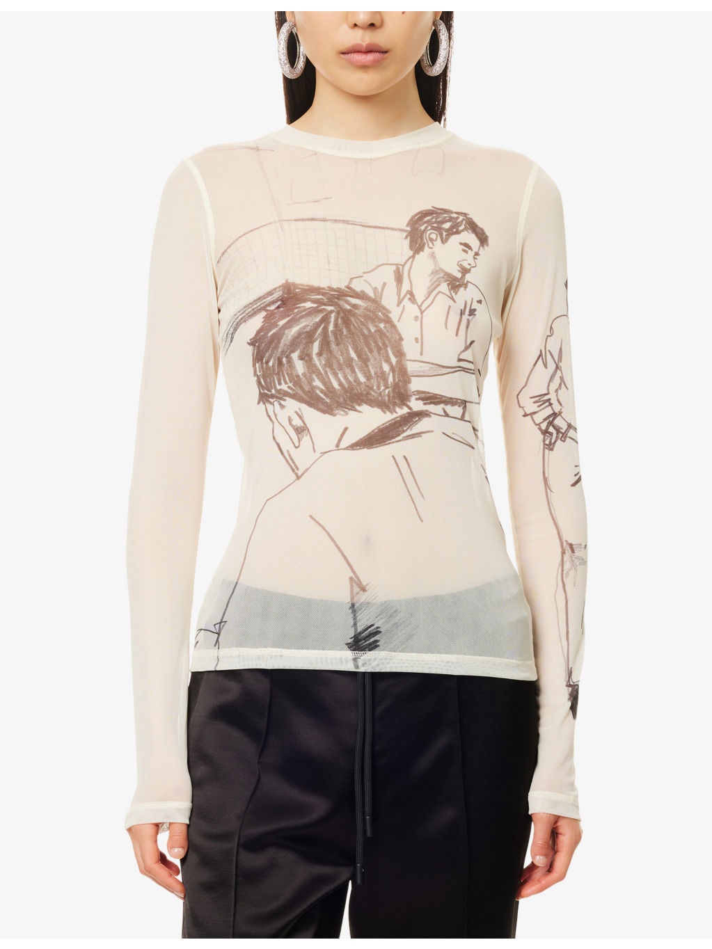Underpinning Long-Sleeve Mesh Top - 3