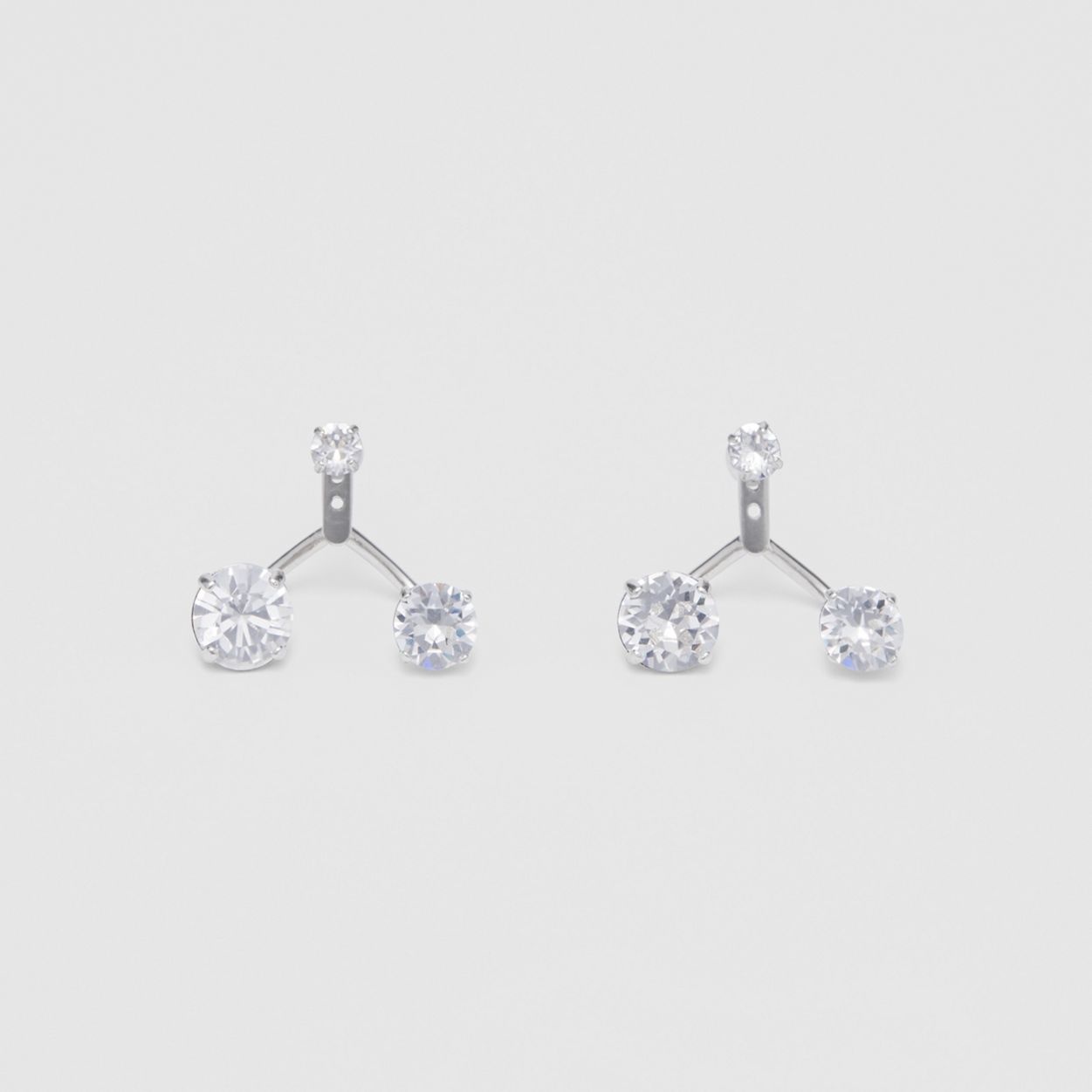 Crystal Detail Palladium-plated Earrings - 1