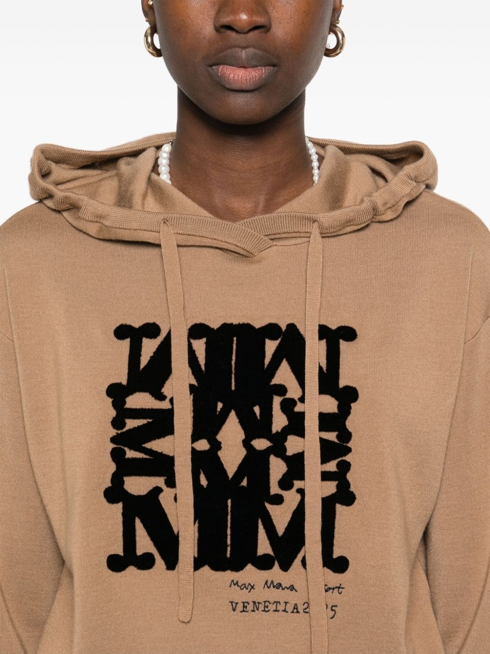 flocked-logo hoodie - 5