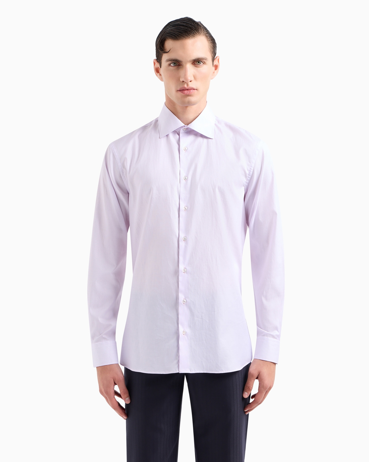 Regular-fit shirt in micro-striped luxury cotton - 4